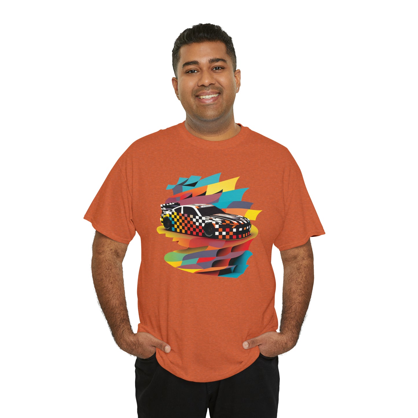 Racing Speed Car Men's Cotton Short Sleeve T-Shirt, Car Racing Speed Tee, Classic Fit Shirt for Man