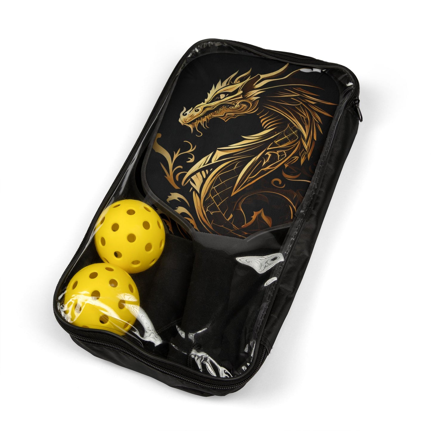 Black and Gold Dragon Pickleball Kit - Non-Personalized