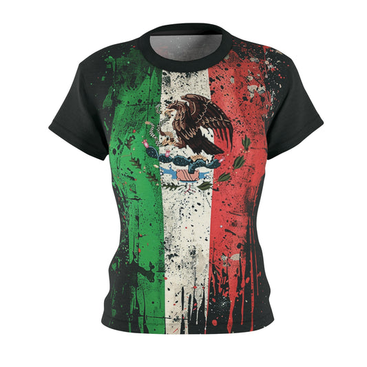 Dirty Grudge Mexican Flag Tri-Color T-shirt for Women