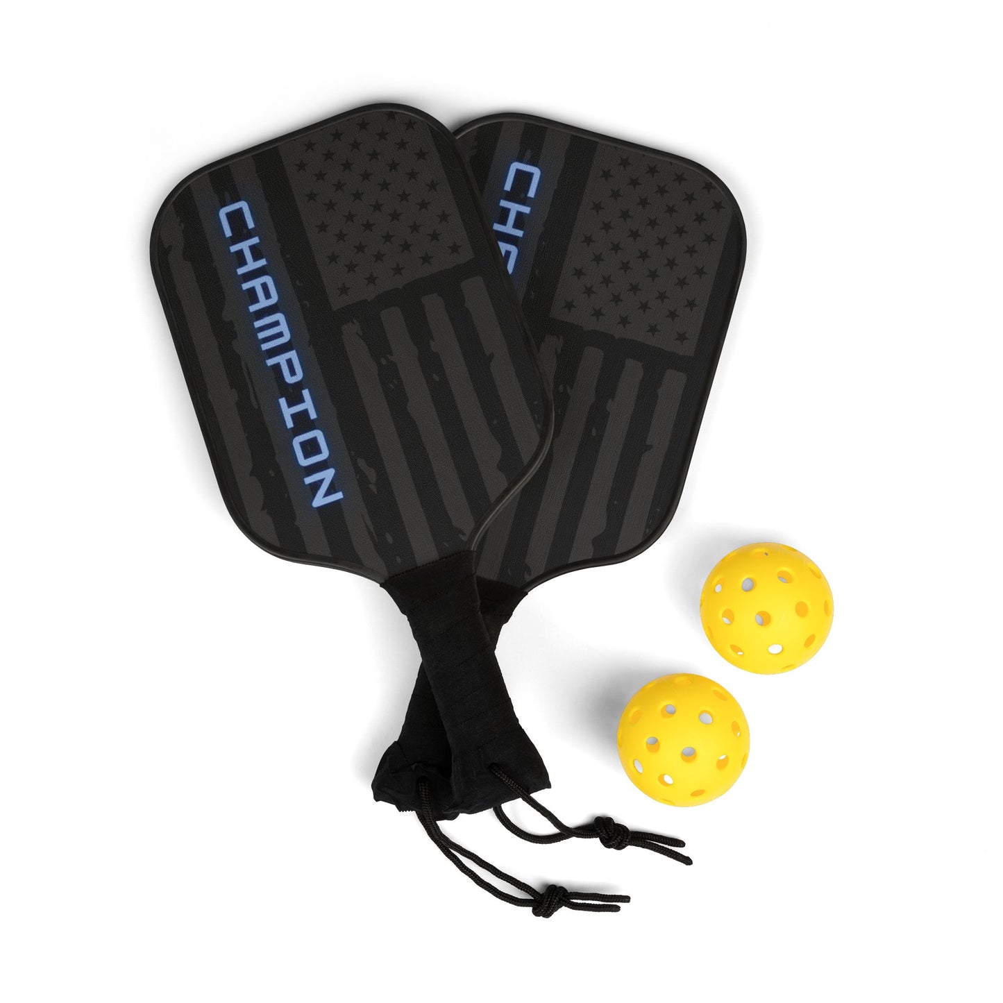 Blue Champion US Flag Pickleball Kit - Non-Personalized