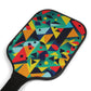 Colorful Geometric Pattern Pickleball Kit - Non-Personalized