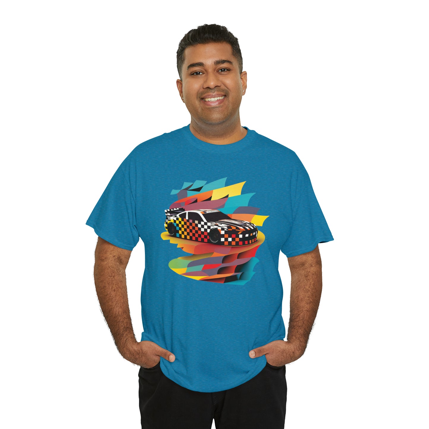 Racing Speed Car Men's Cotton Short Sleeve T-Shirt, Car Racing Speed Tee, Classic Fit Shirt for Man