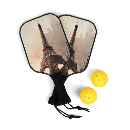 Eiffel Tower Watercolor Pickleball Kit - Non-Personalized