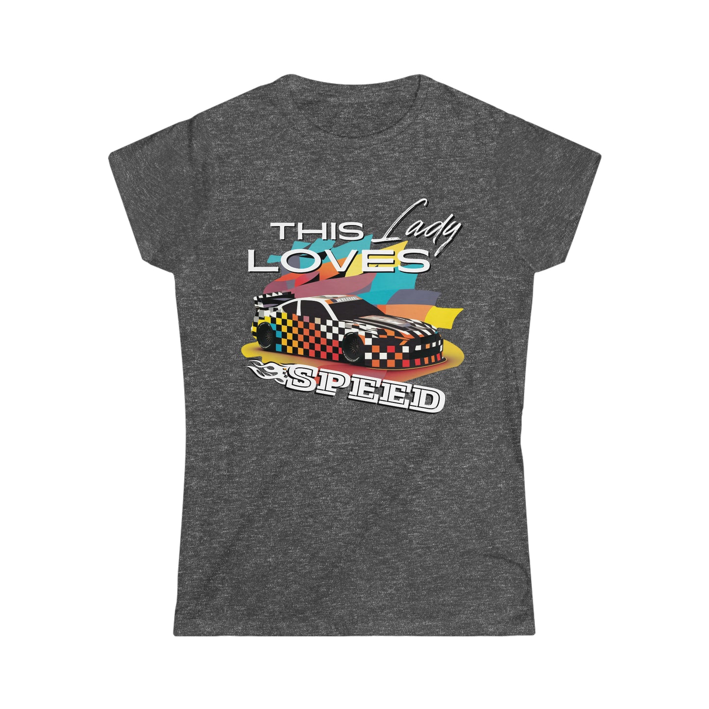 This Lady Loves Speed Cars Women's Cotton Softstyle T-Shirt