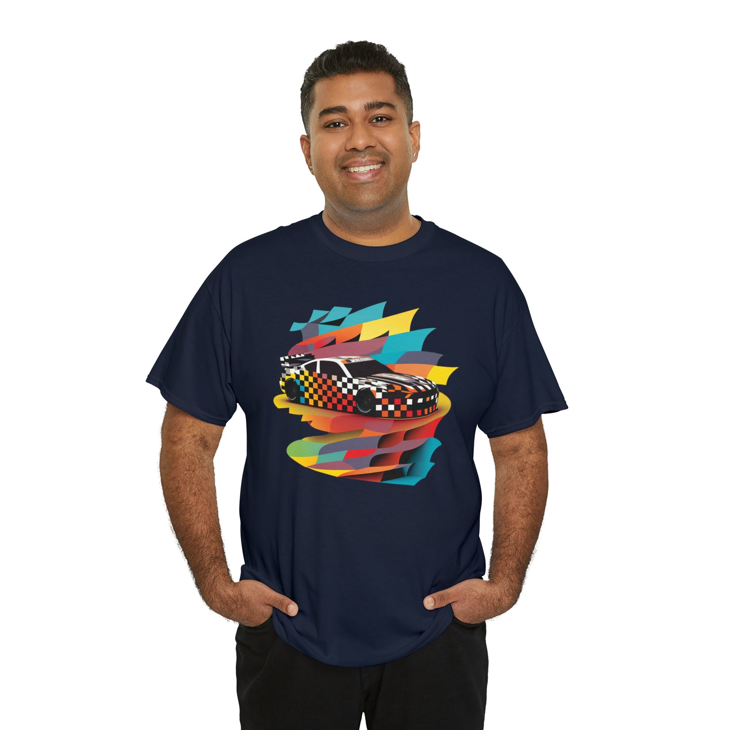 Racing Speed Car Men's Cotton Short Sleeve T-Shirt, Car Racing Speed Tee, Classic Fit Shirt for Man