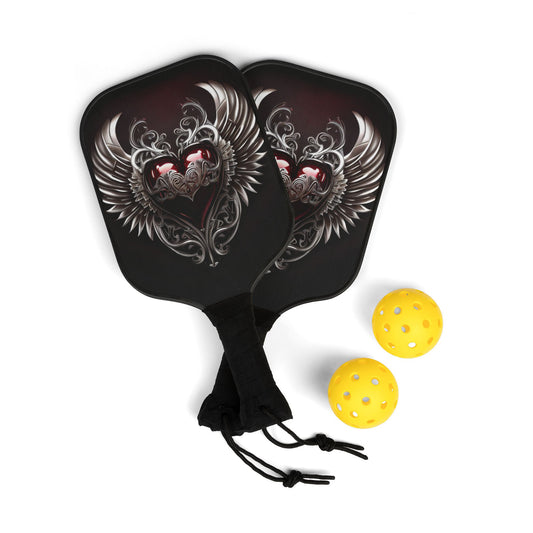 Heart with Metal Wings Pickleball Kit - Non-Personalized