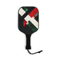 Tri-Color Green White and Red Geometric Pattern Pickleball Kit - Non-Personalized