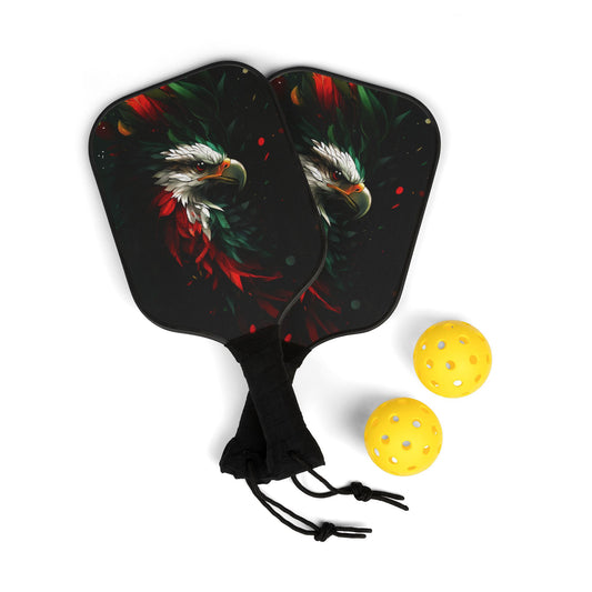 Green White and Red Eagle Pickleball Kit - Non-Personalized