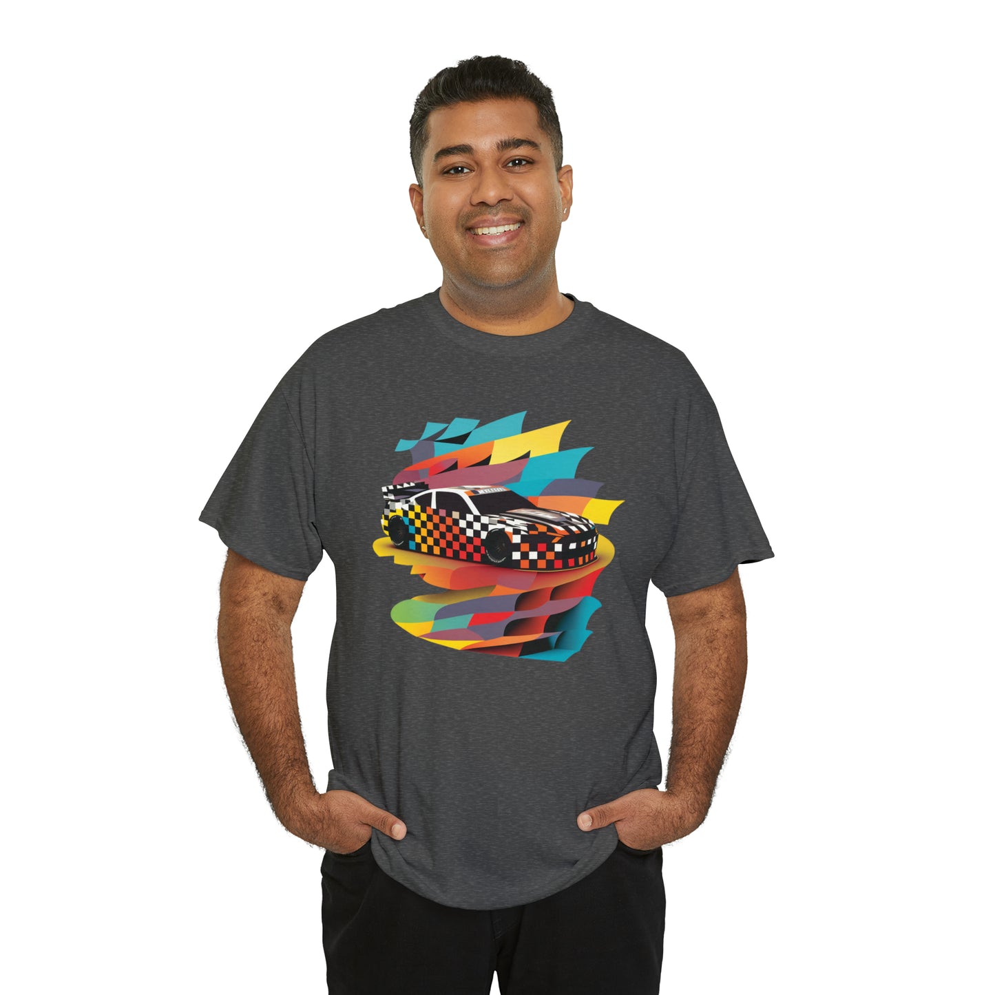 Racing Speed Car Men's Cotton Short Sleeve T-Shirt, Car Racing Speed Tee, Classic Fit Shirt for Man