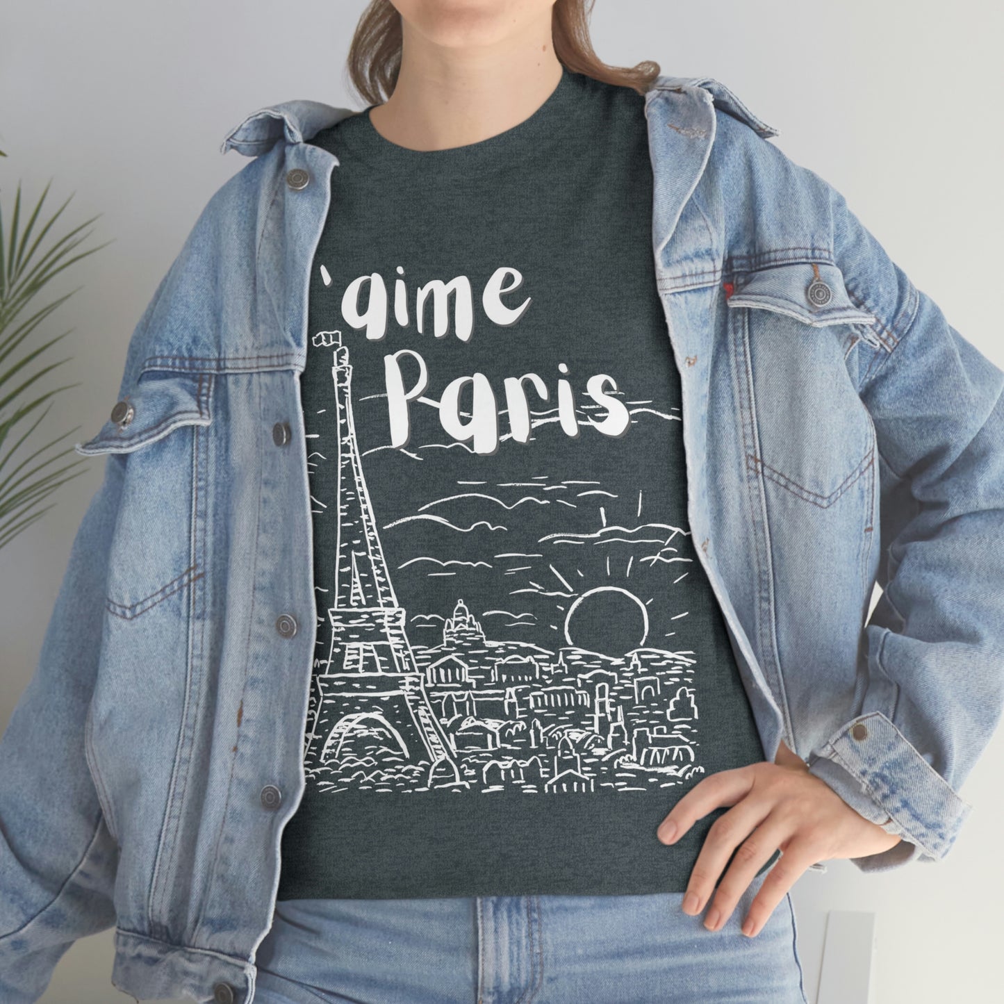 J'aime Paris Short Sleeve Tee | Unisex Heavy Cotton T-Shirt | Playera de Algodón | I love Paris T-shirt