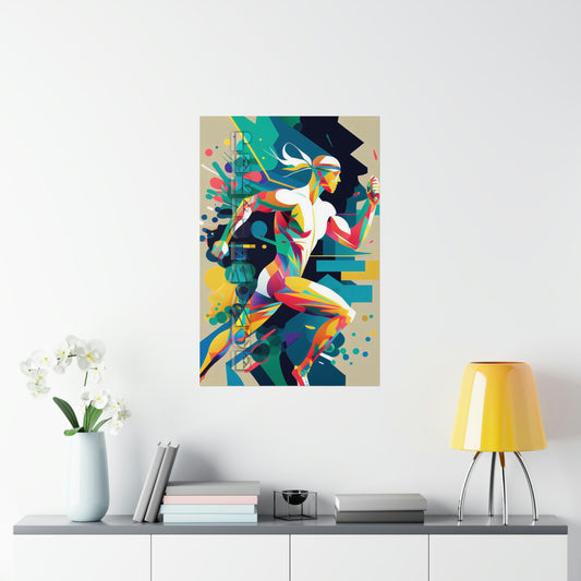 Performance Runner Premium Matte Posters | Abstract Runner Poster | Home and Business Posters