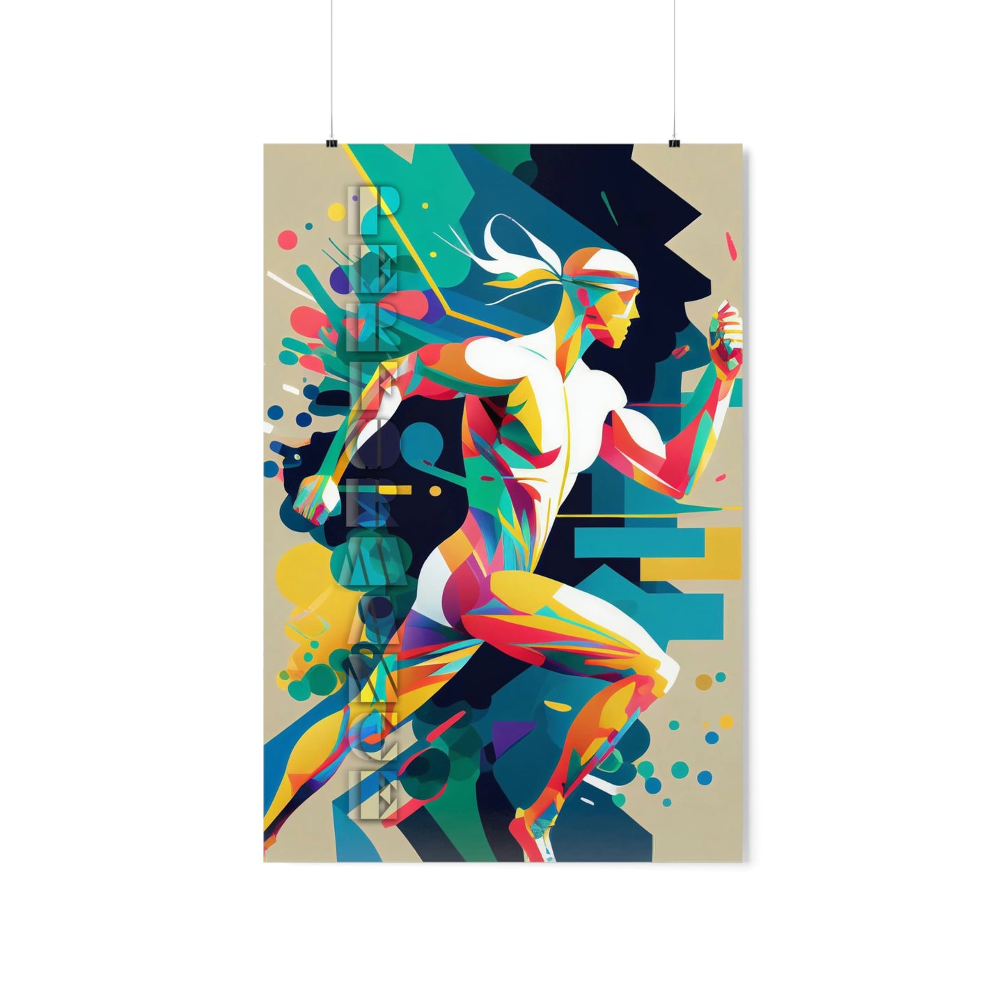 Performance Runner Premium Matte Posters | Abstract Runner Poster | Home and Business Posters