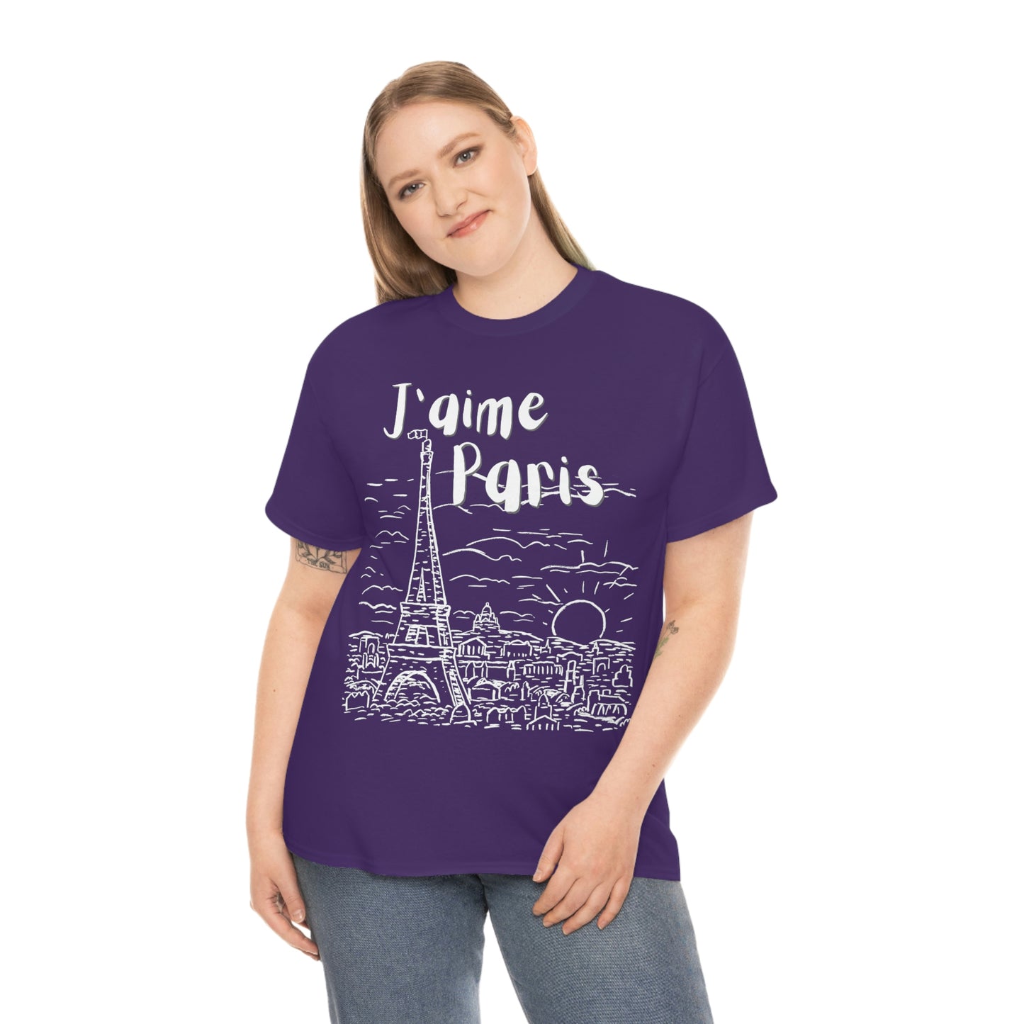 J'aime Paris Short Sleeve Tee | Unisex Heavy Cotton T-Shirt | Playera de Algodón | I love Paris T-shirt