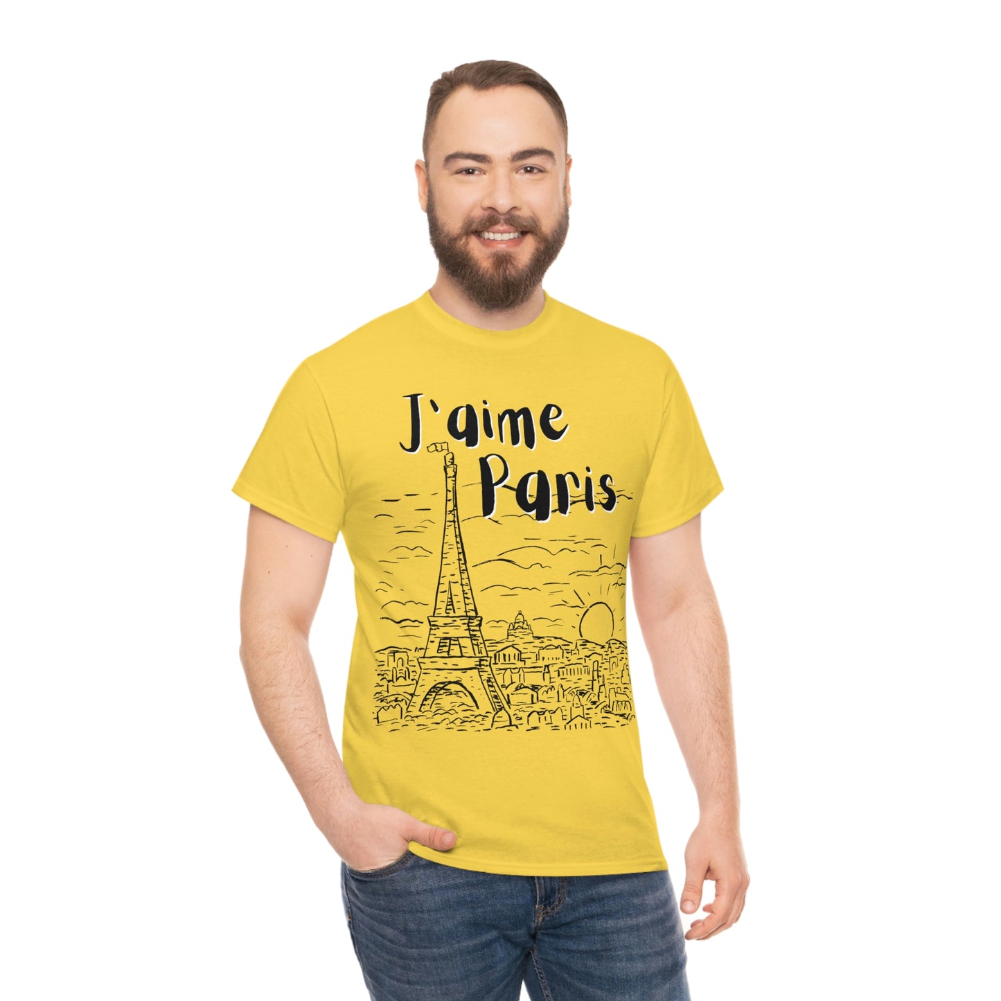 J'aime Paris Short Sleeve Tee | Unisex Heavy Cotton T-Shirt | Playera de Algodón | I love Paris T-shirt