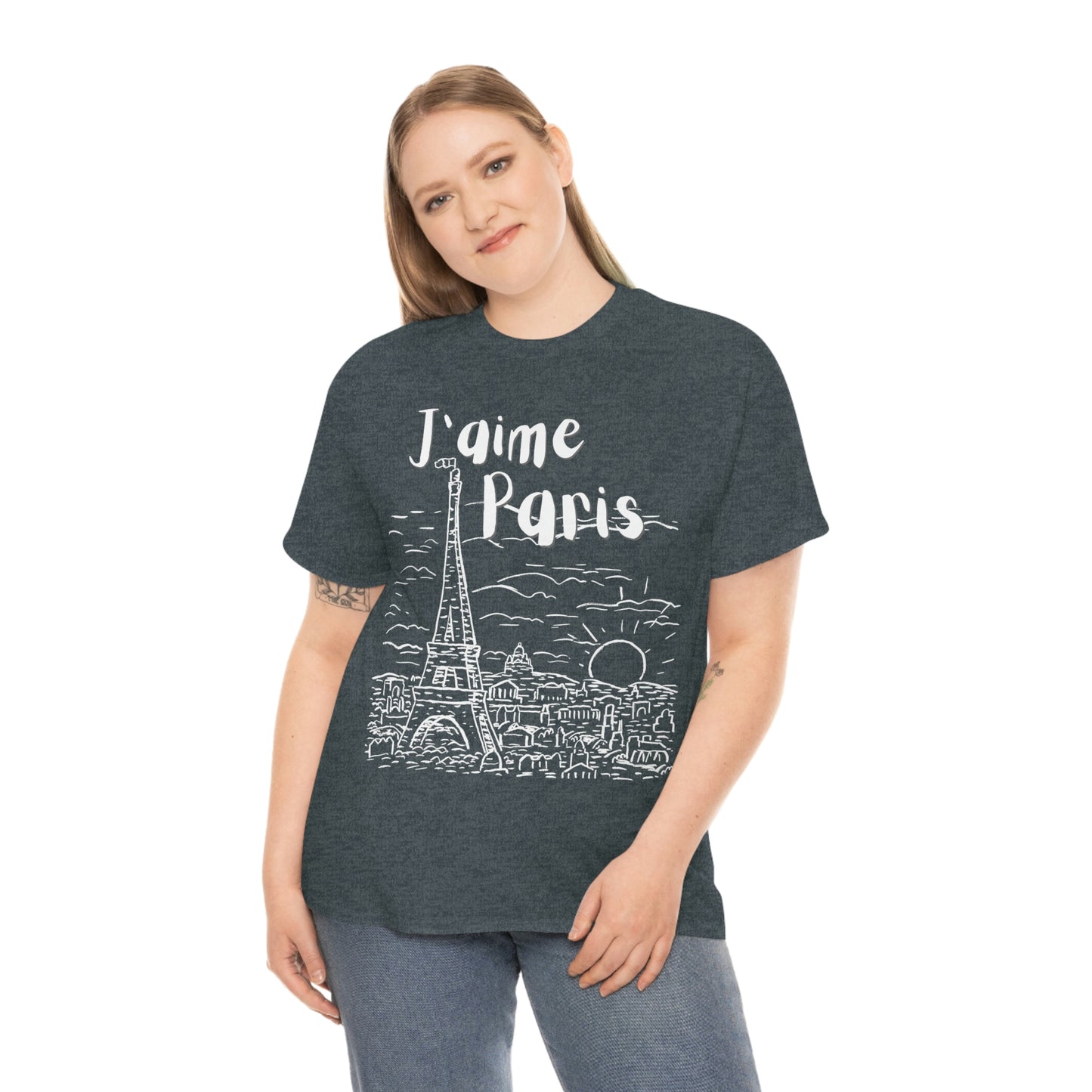 J'aime Paris Short Sleeve Tee | Unisex Heavy Cotton T-Shirt | Playera de Algodón | I love Paris T-shirt