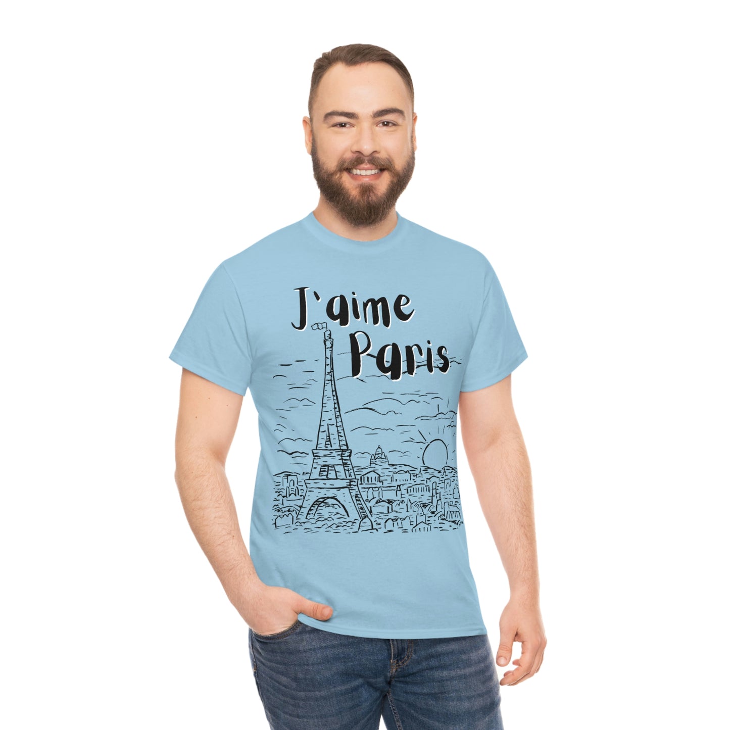 J'aime Paris Short Sleeve Tee | Unisex Heavy Cotton T-Shirt | Playera de Algodón | I love Paris T-shirt