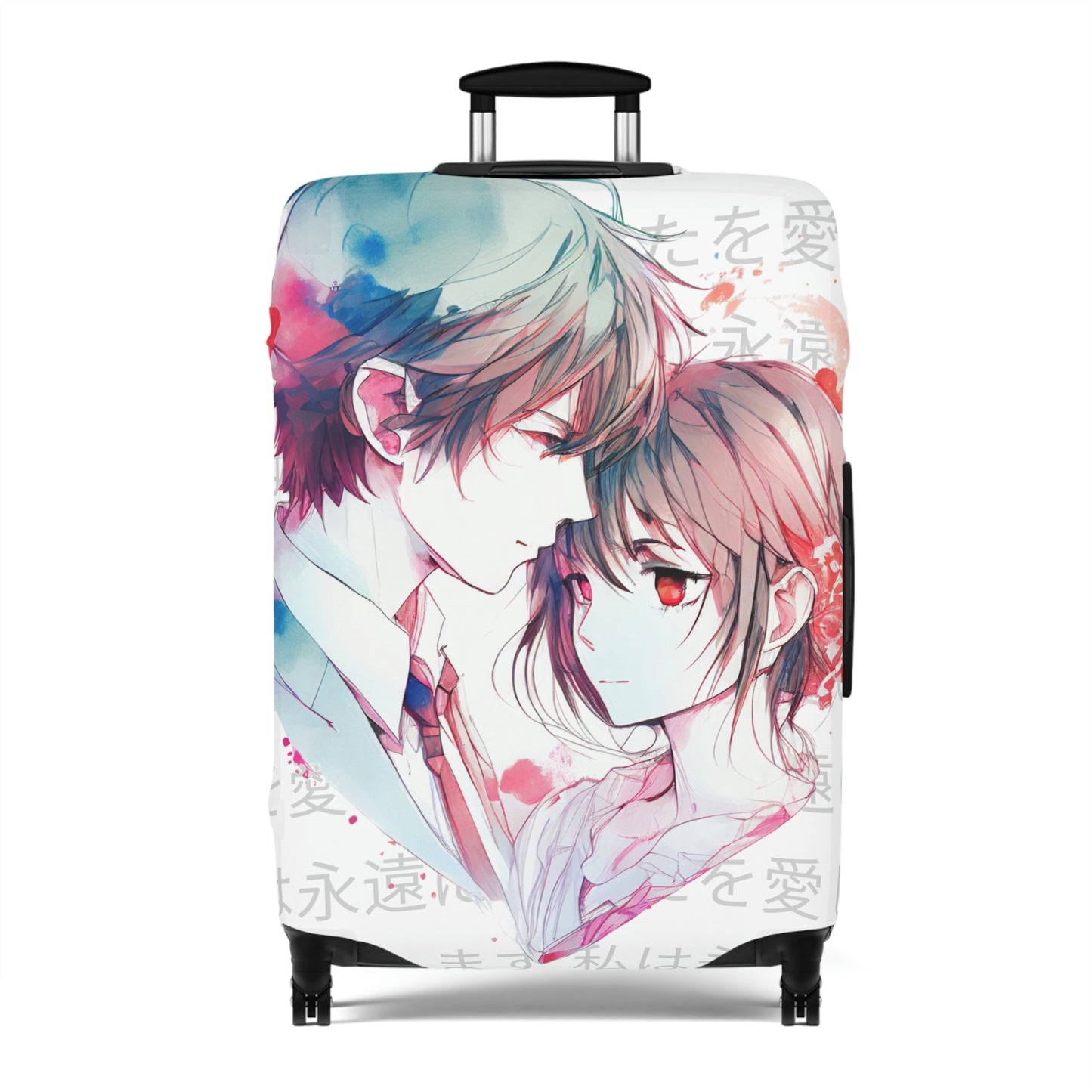 Anime Couple's Heart Luggage Cover | Elastic Cover for Luggage | Cubierta para Maletas