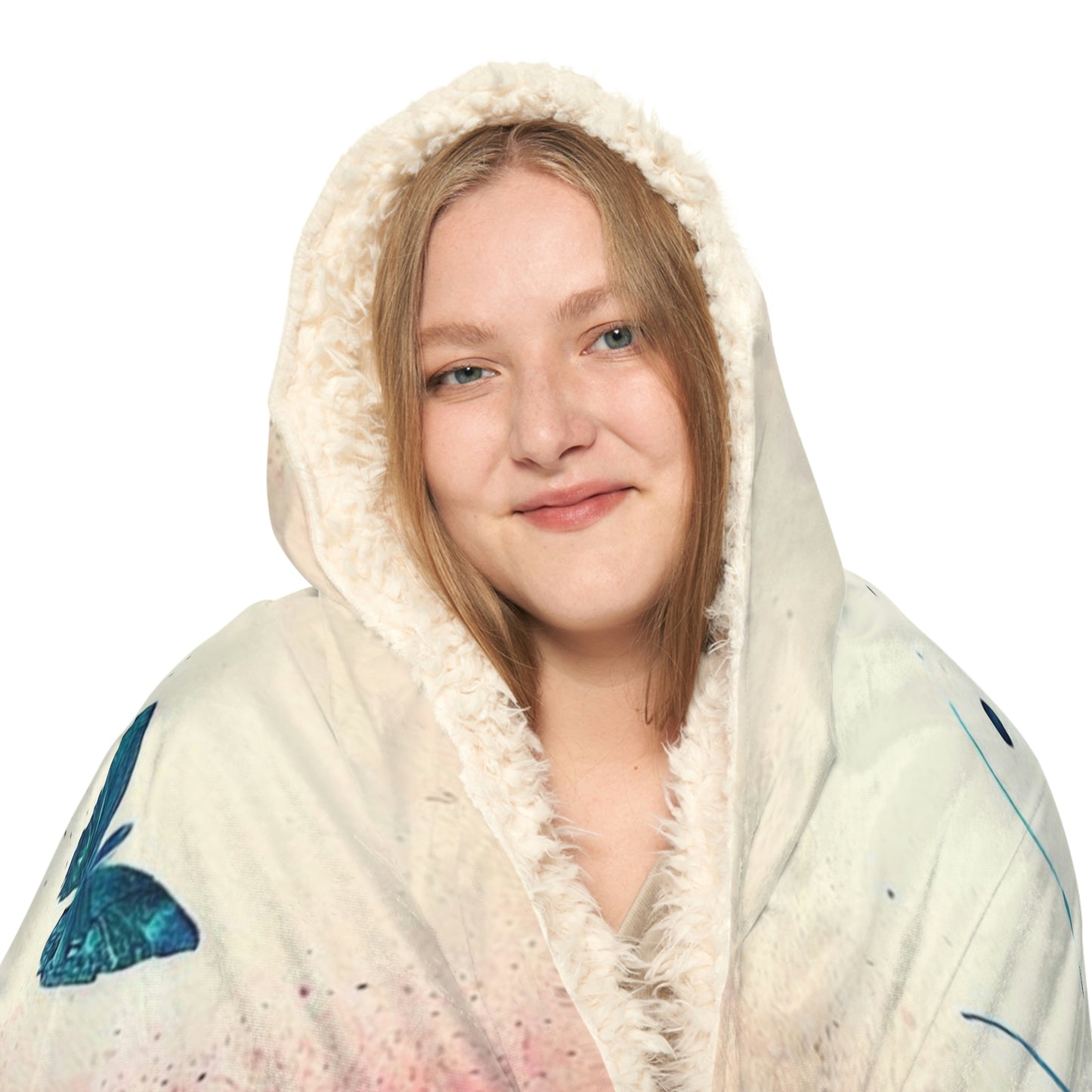 Watercolor Butterflies Snuggle Hooded Blanket | Cobija con Gorro y Diseño de Mariposas