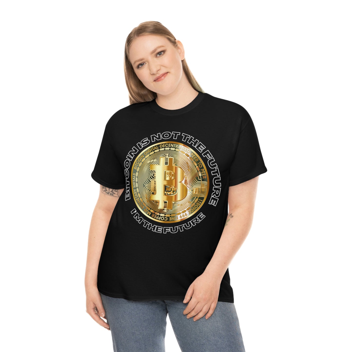 Bitcoin Is Not The Future Short Sleeve Tee | Unisex Heavy Cotton T-Shirt | Playera de Algodón