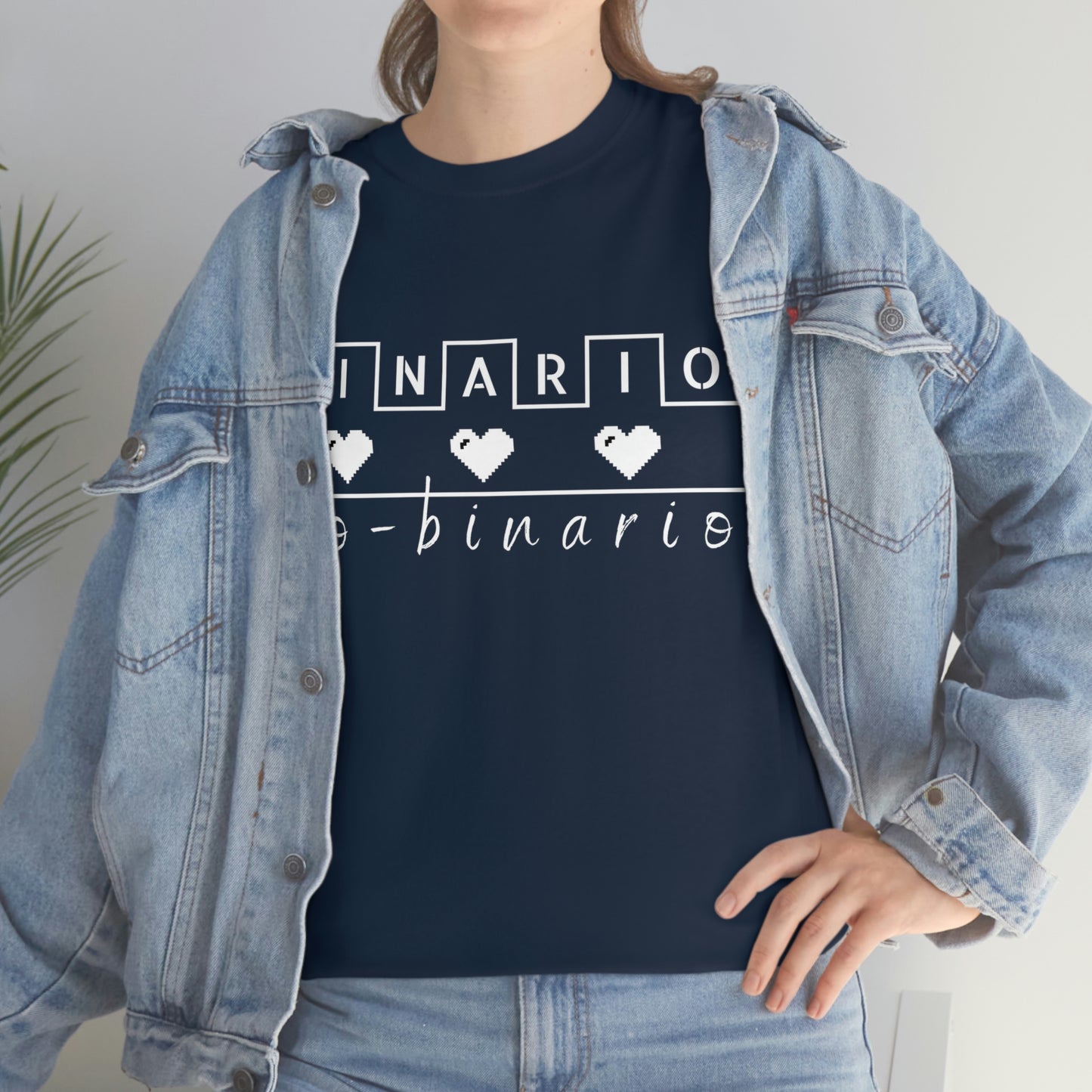 Binario - No Binario Short Sleeve Tee | Unisex Heavy Cotton T-Shirt | Playera de Algodón