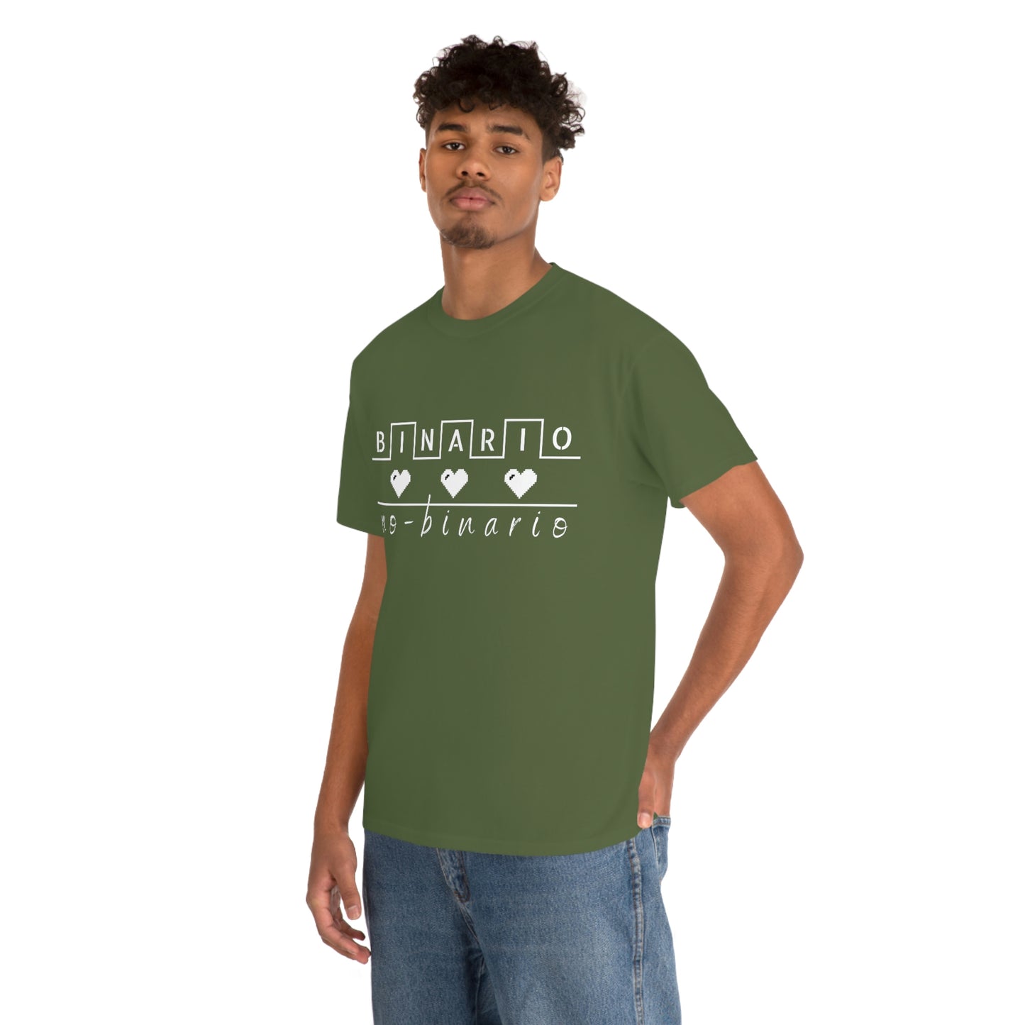 Binario - No Binario Short Sleeve Tee | Unisex Heavy Cotton T-Shirt | Playera de Algodón