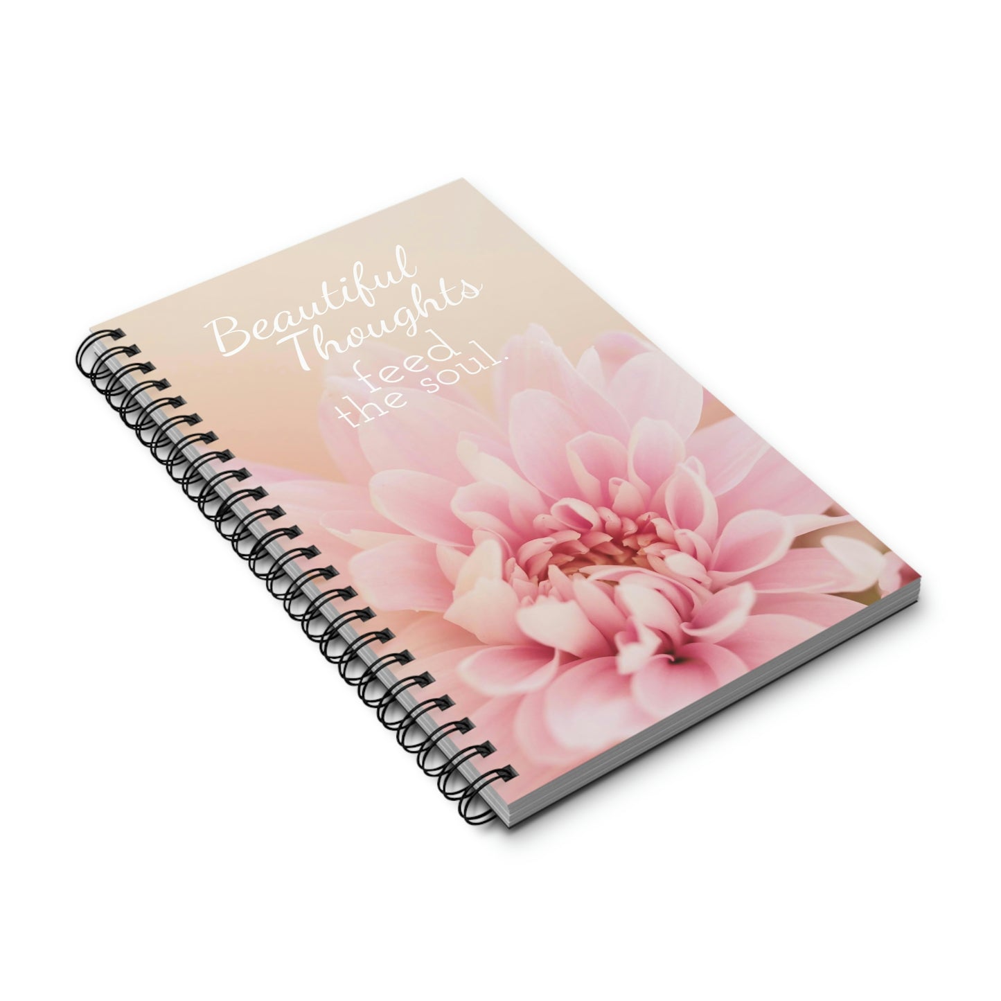 Pink Coral Dahlia Flower Spiral Journal | Inspiring Love Journal | Blank, Dot Grid, Lined or Task Journal Book | Notebook