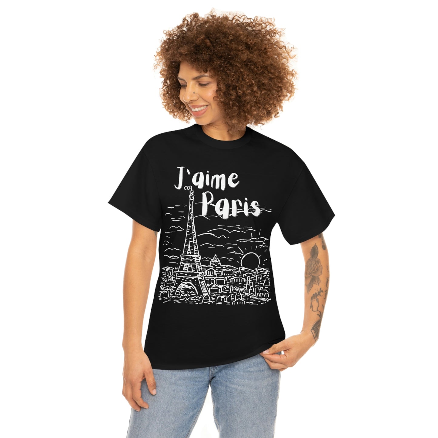 J'aime Paris Short Sleeve Tee | Unisex Heavy Cotton T-Shirt | Playera de Algodón | I love Paris T-shirt