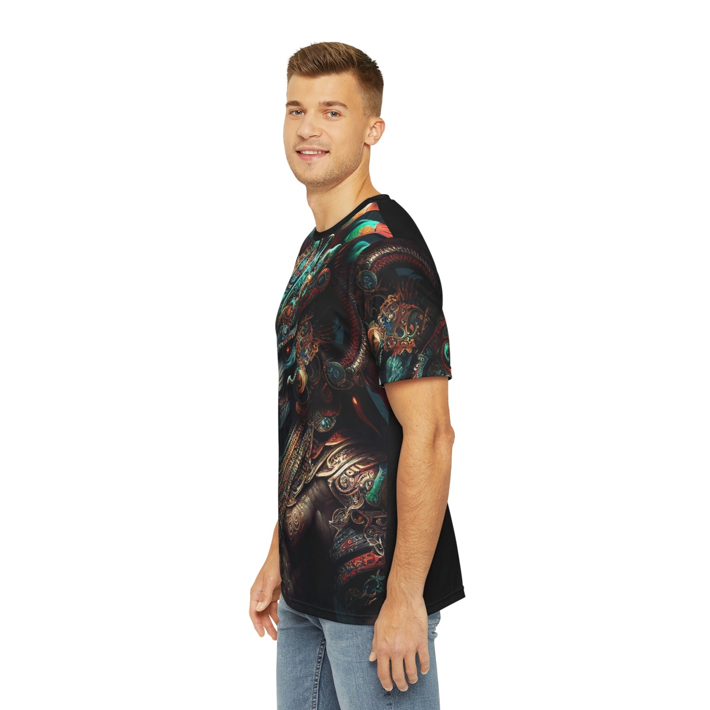 Aztec God Quetzalcoatl T-Shirt | Men's Printed Polyester Tee | Short Sleeve T-Shirt for Man