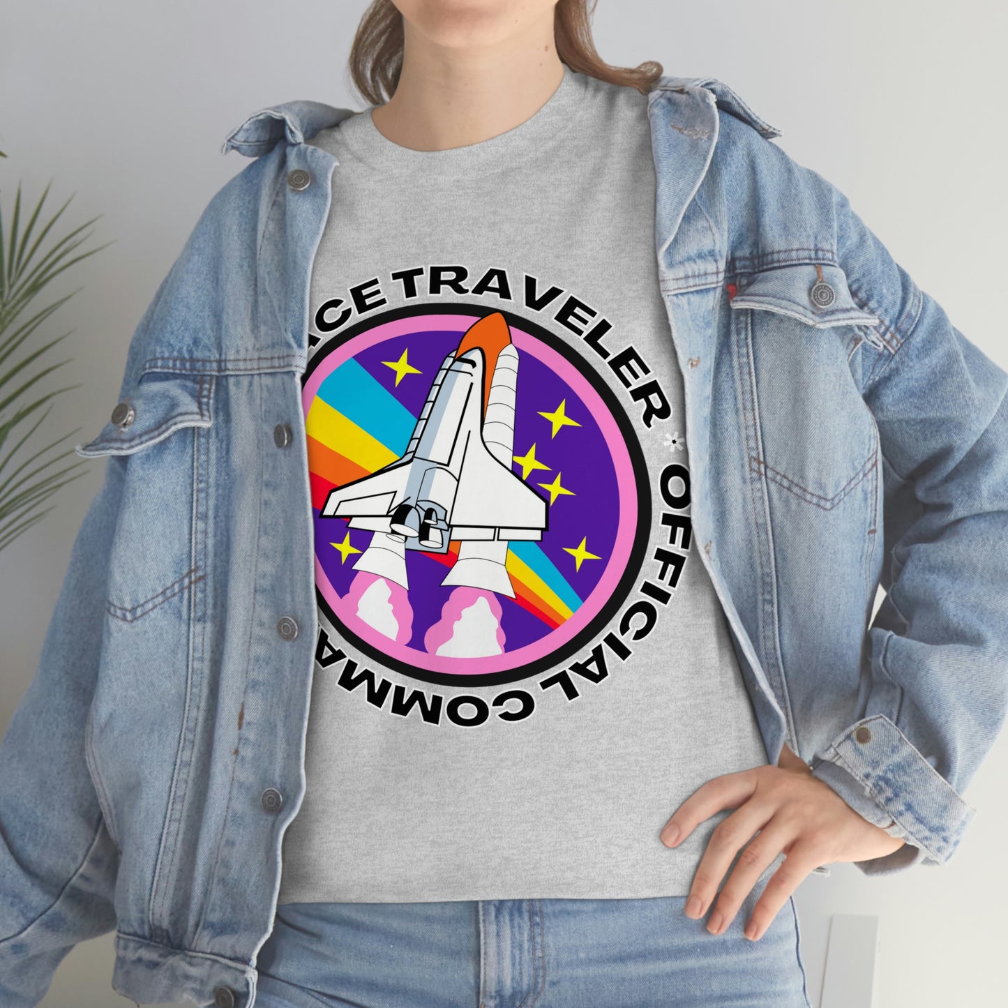 Space Traveler Commander Short Sleeve Tee | Unisex Heavy Cotton T-Shirt | Playera de Algodón | Rocketship T-shirt