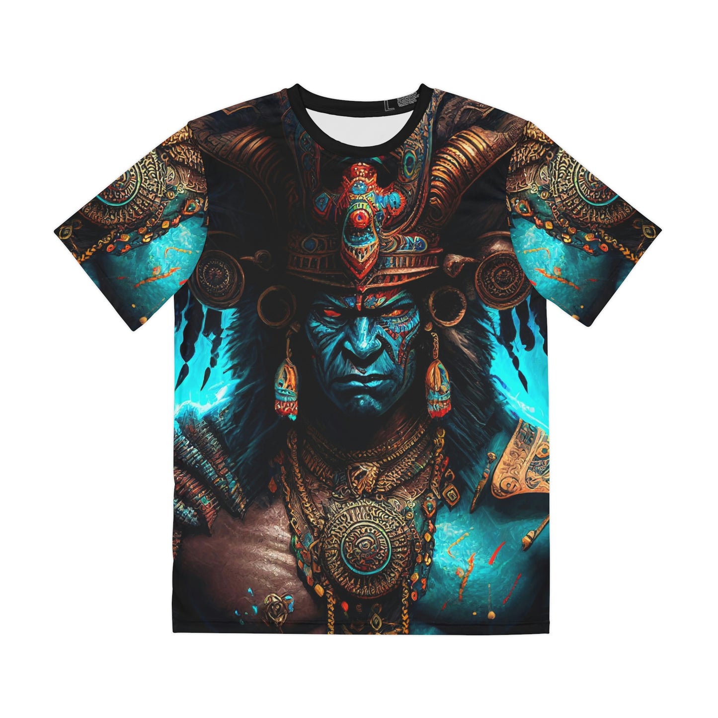 Tlaloc Aztec God of Rain T-Shirt | Short Sleeve T-Shirt for Man |  Men's Printed Polyester Tee