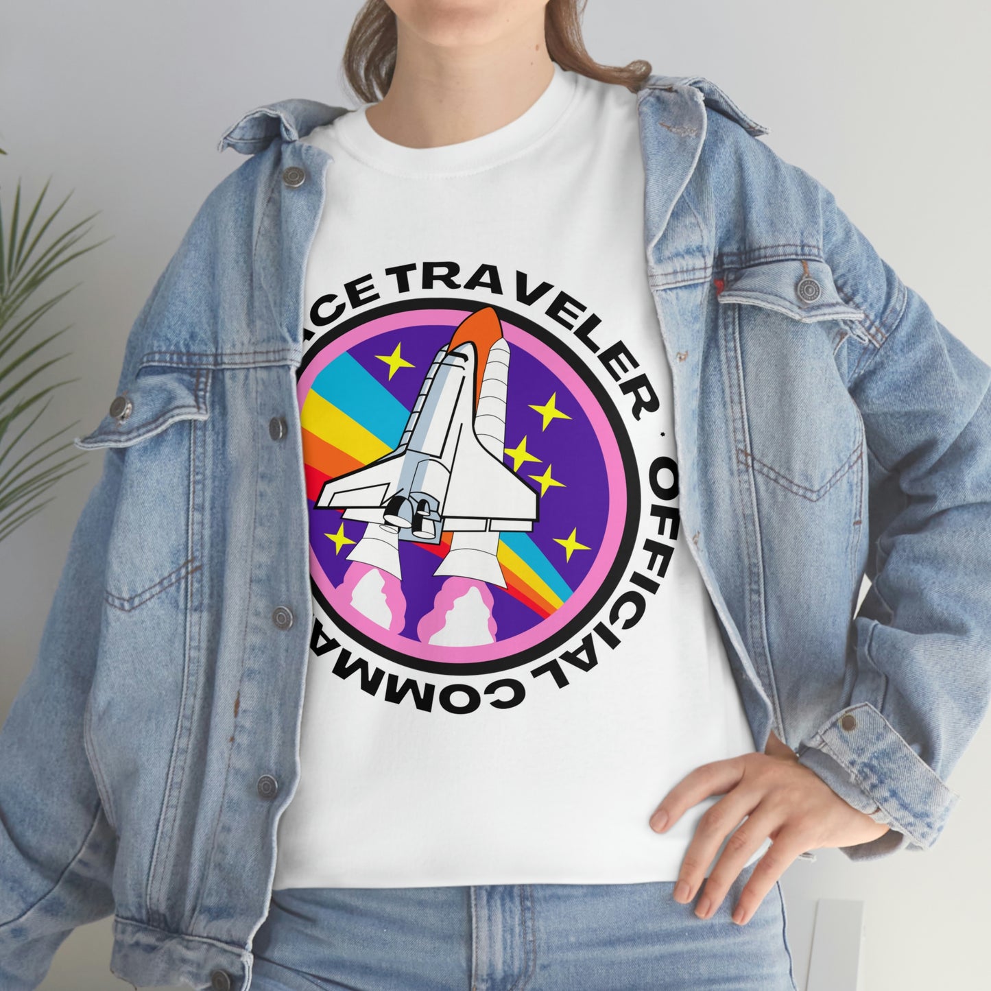 Space Traveler Commander Short Sleeve Tee | Unisex Heavy Cotton T-Shirt | Playera de Algodón | Rocketship T-shirt