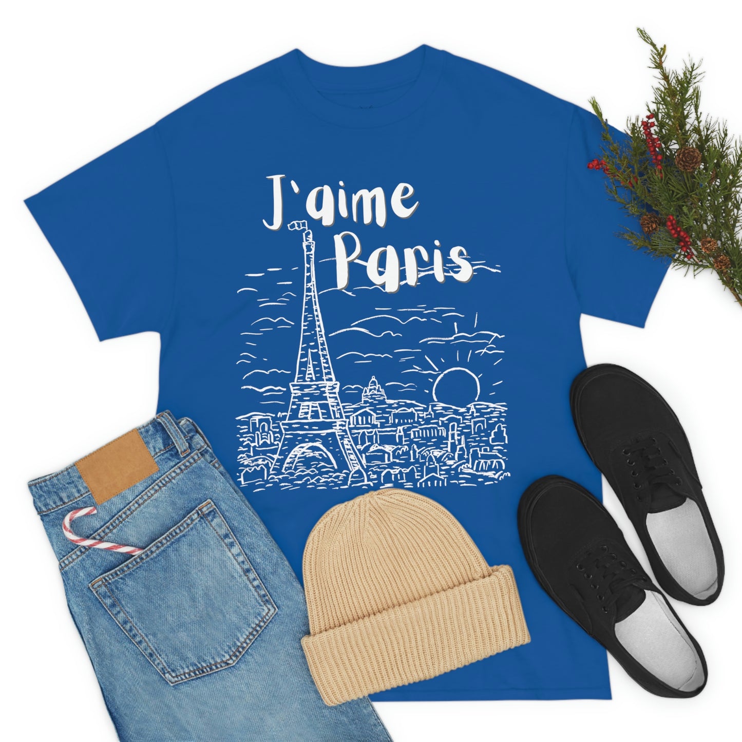 J'aime Paris Short Sleeve Tee | Unisex Heavy Cotton T-Shirt | Playera de Algodón | I love Paris T-shirt