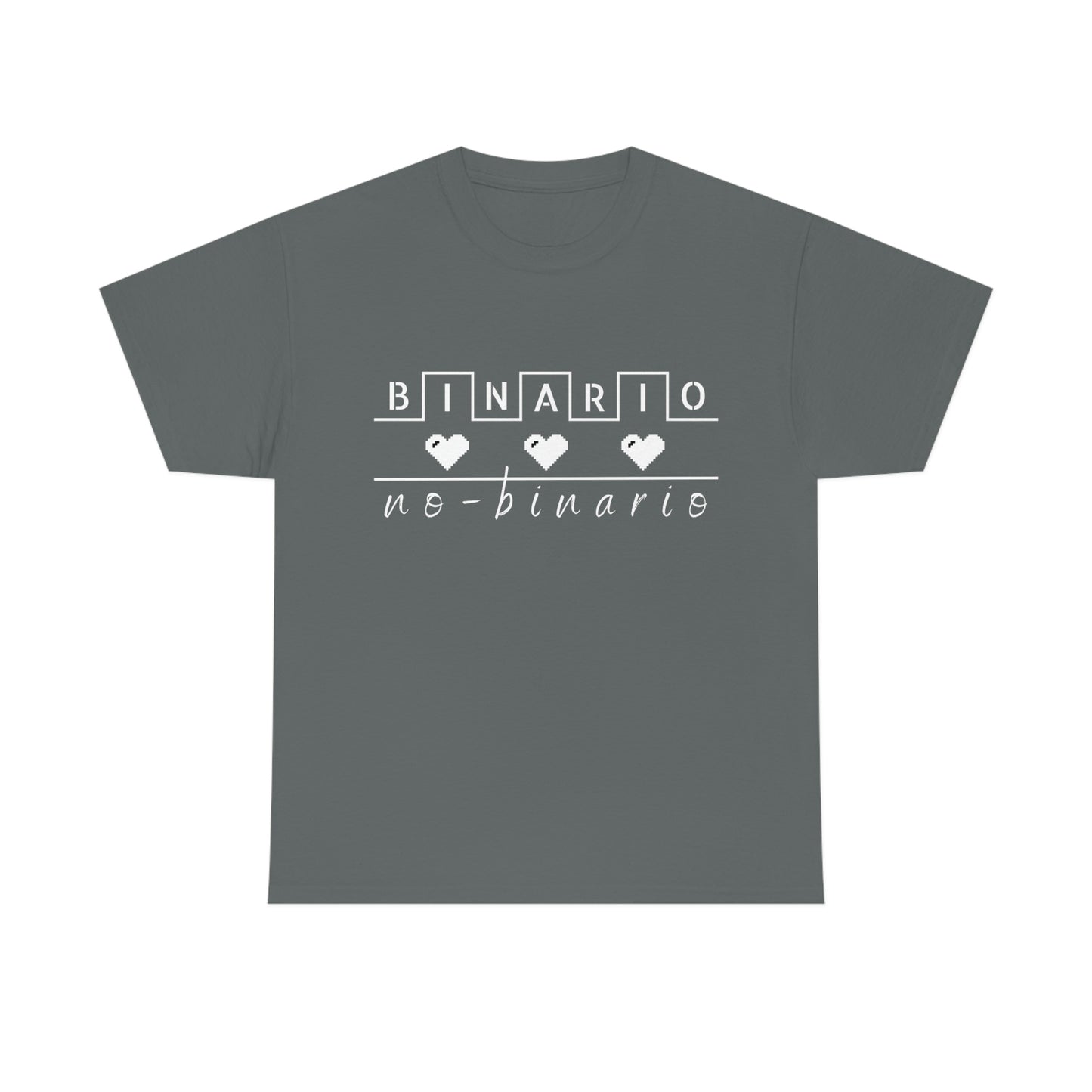 Binario - No Binario Short Sleeve Tee | Unisex Heavy Cotton T-Shirt | Playera de Algodón