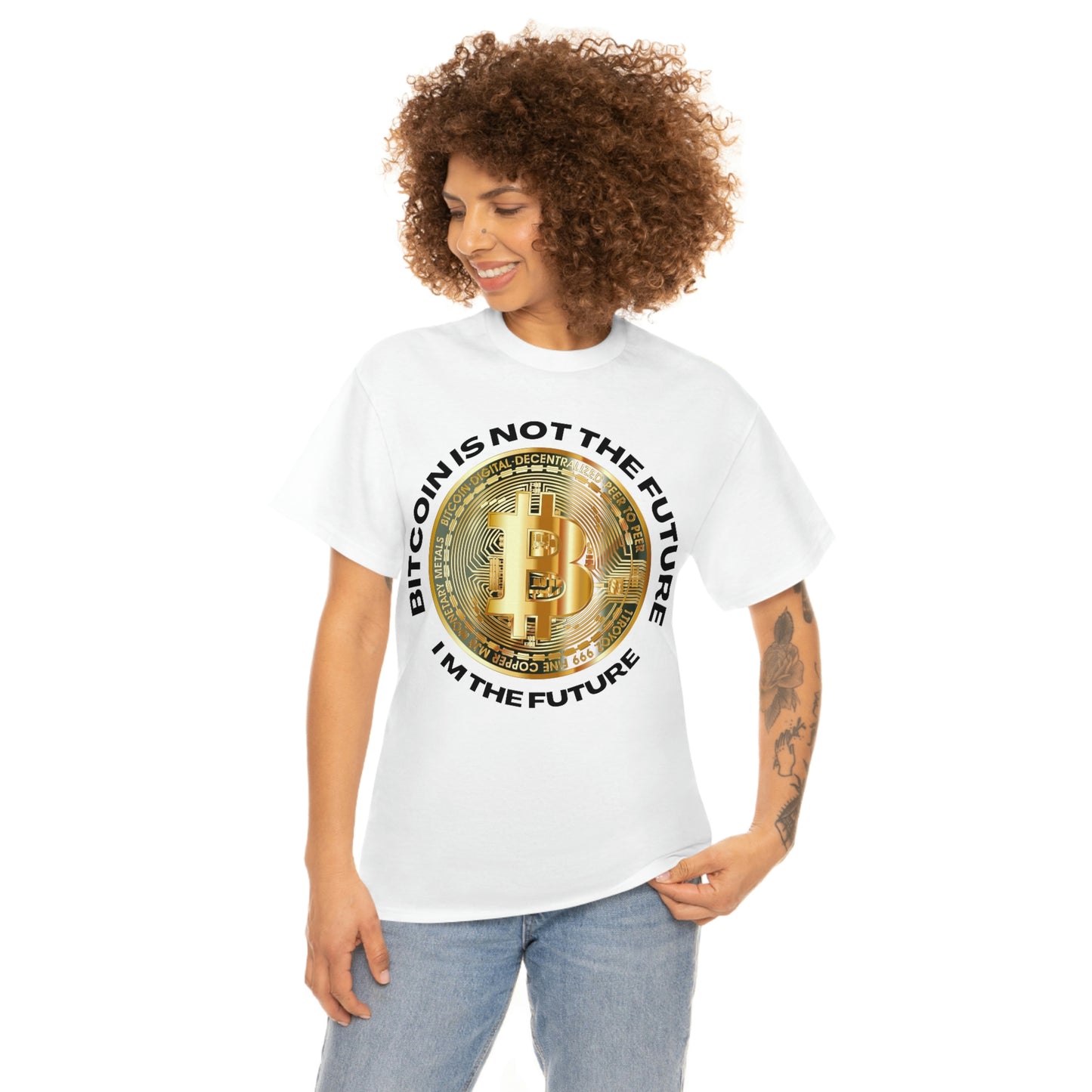 Bitcoin Is Not The Future Short Sleeve Tee | Unisex Heavy Cotton T-Shirt | Playera de Algodón