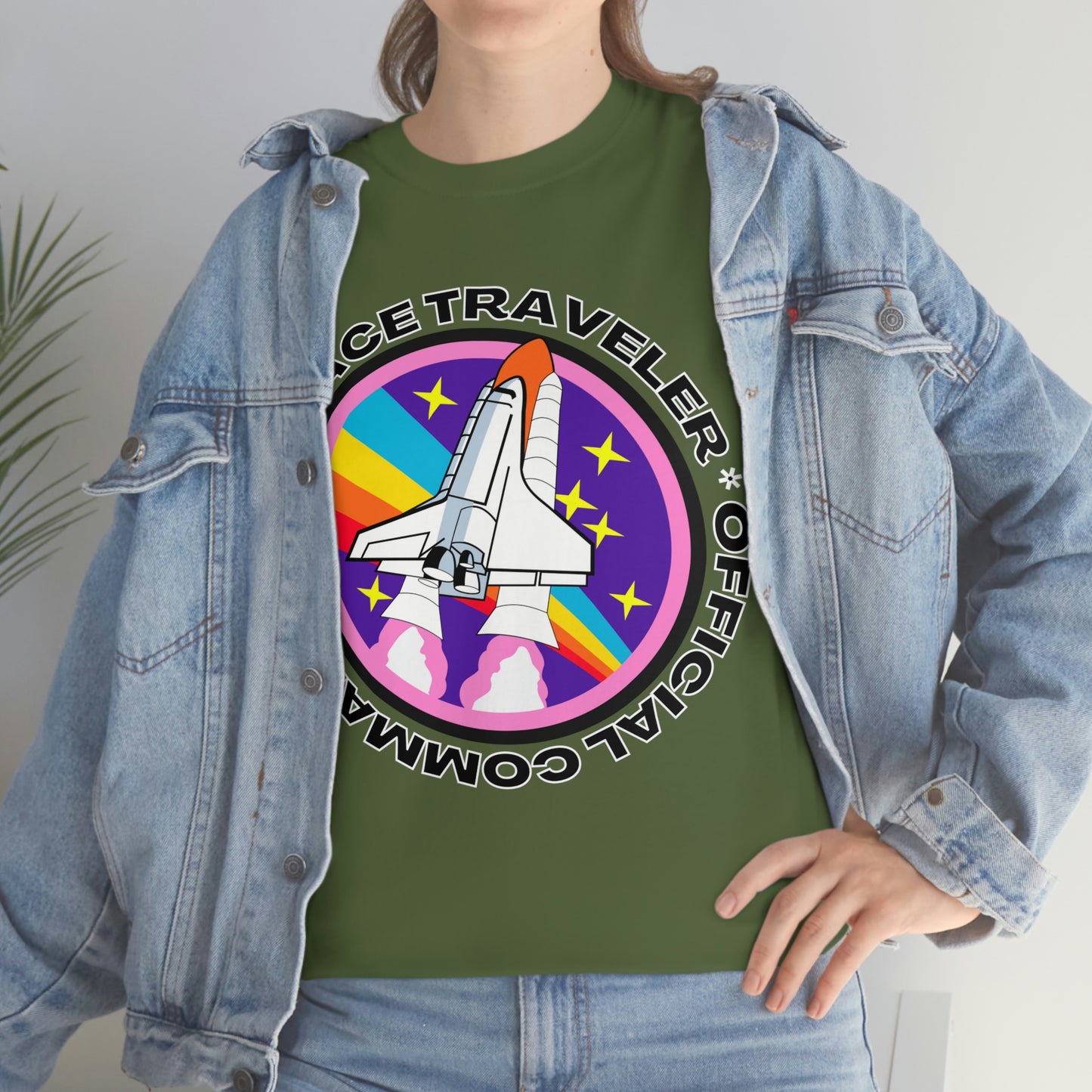 Space Traveler Commander Short Sleeve Tee | Unisex Heavy Cotton T-Shirt | Playera de Algodón | Rocketship T-shirt