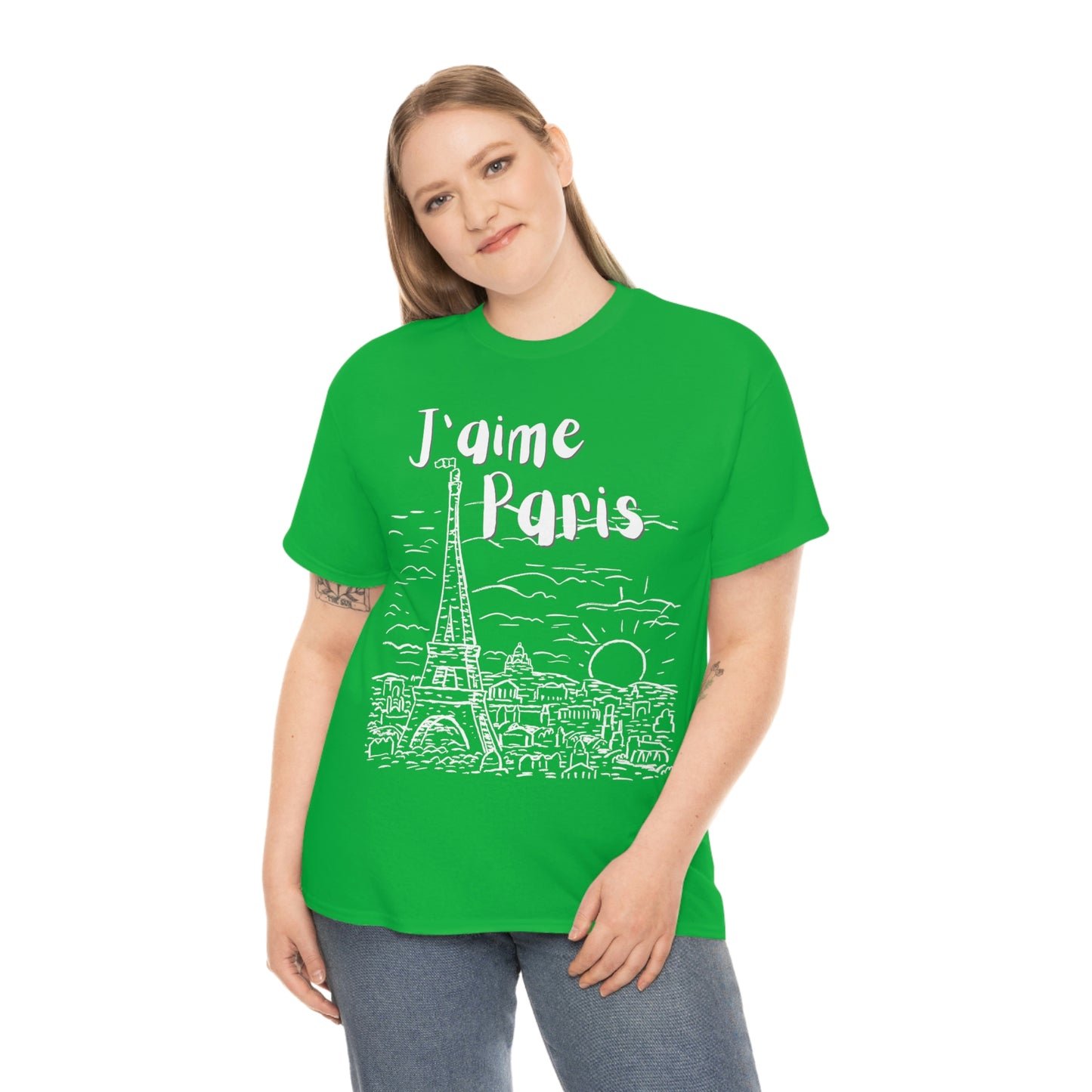 J'aime Paris Short Sleeve Tee | Unisex Heavy Cotton T-Shirt | Playera de Algodón | I love Paris T-shirt