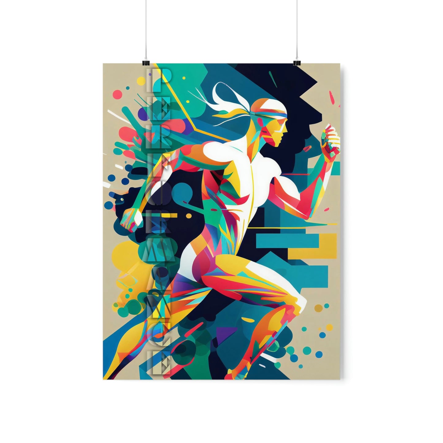 Performance Runner Premium Matte Posters | Abstract Runner Poster | Home and Business Posters