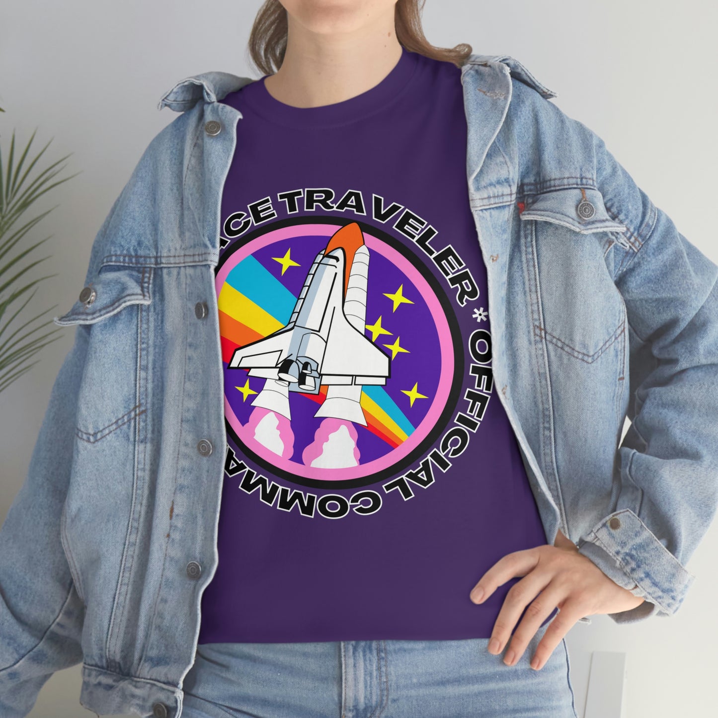 Space Traveler Commander Short Sleeve Tee | Unisex Heavy Cotton T-Shirt | Playera de Algodón | Rocketship T-shirt