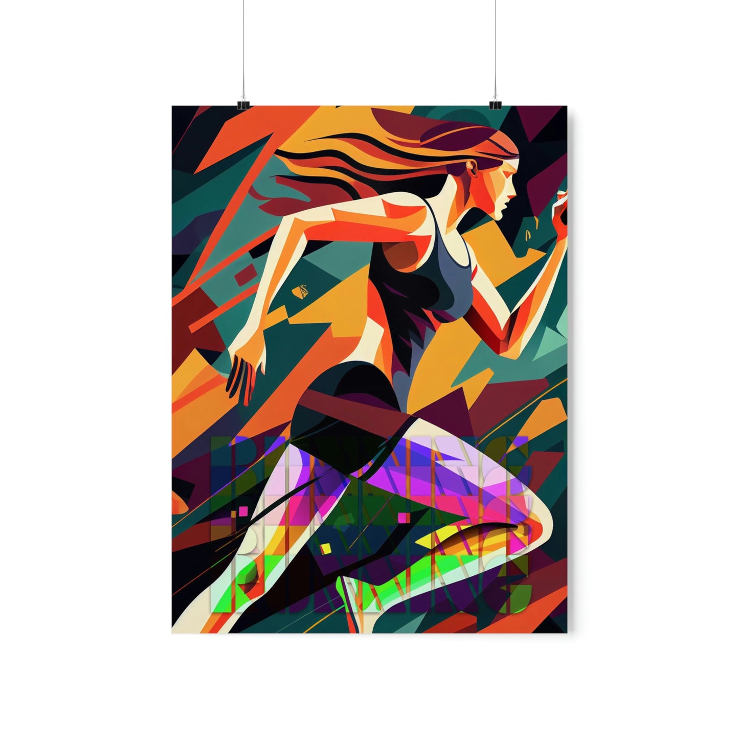 Running Premium Matte Posters | Abstract Runner Poster | Home and Business Posters