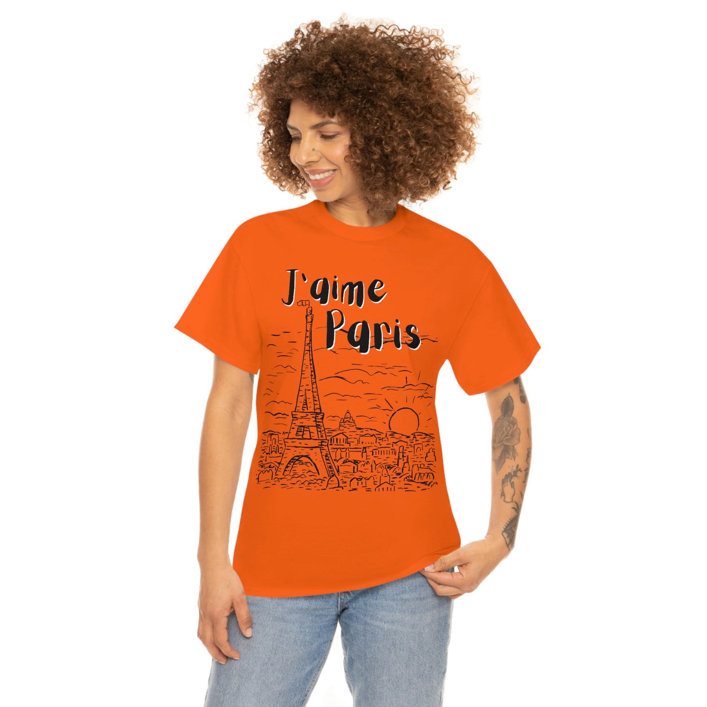 J'aime Paris Short Sleeve Tee | Unisex Heavy Cotton T-Shirt | Playera de Algodón | I love Paris T-shirt