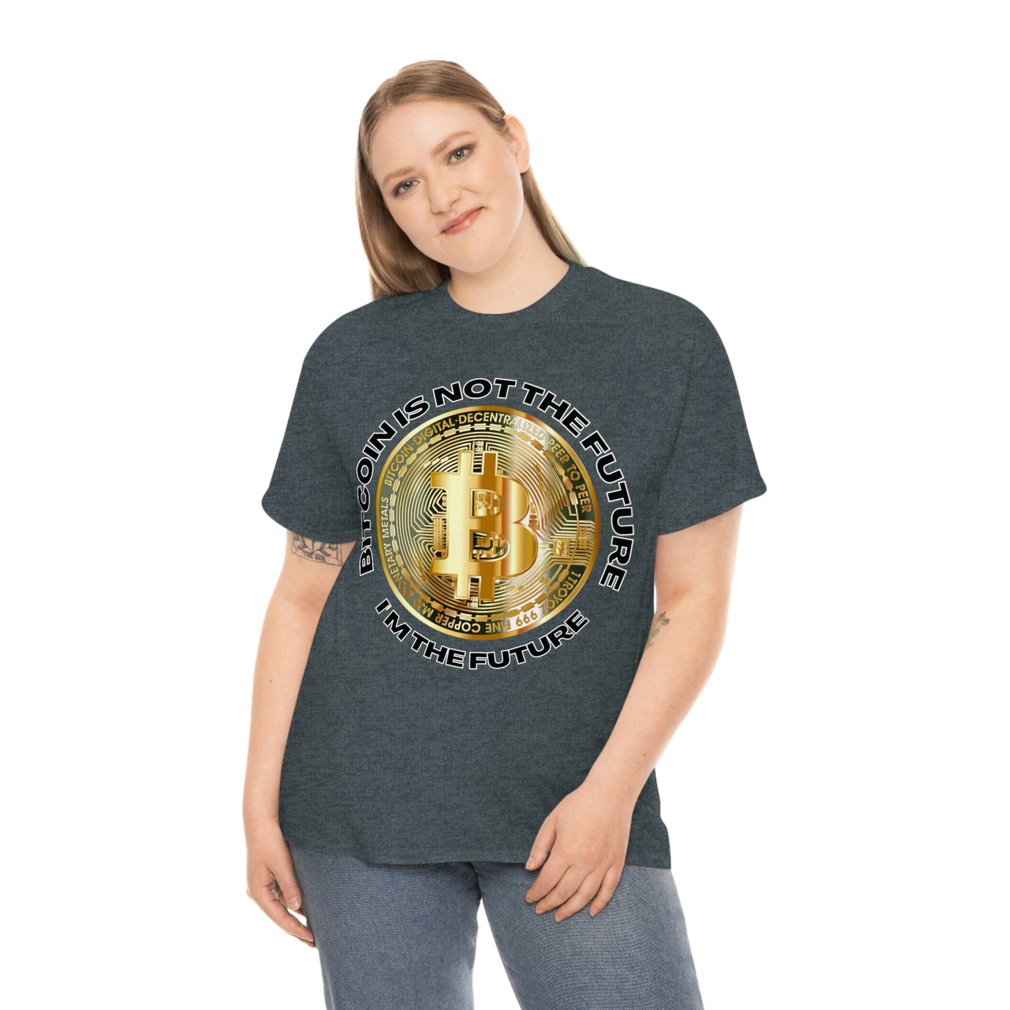 Bitcoin Is Not The Future Short Sleeve Tee | Unisex Heavy Cotton T-Shirt | Playera de Algodón