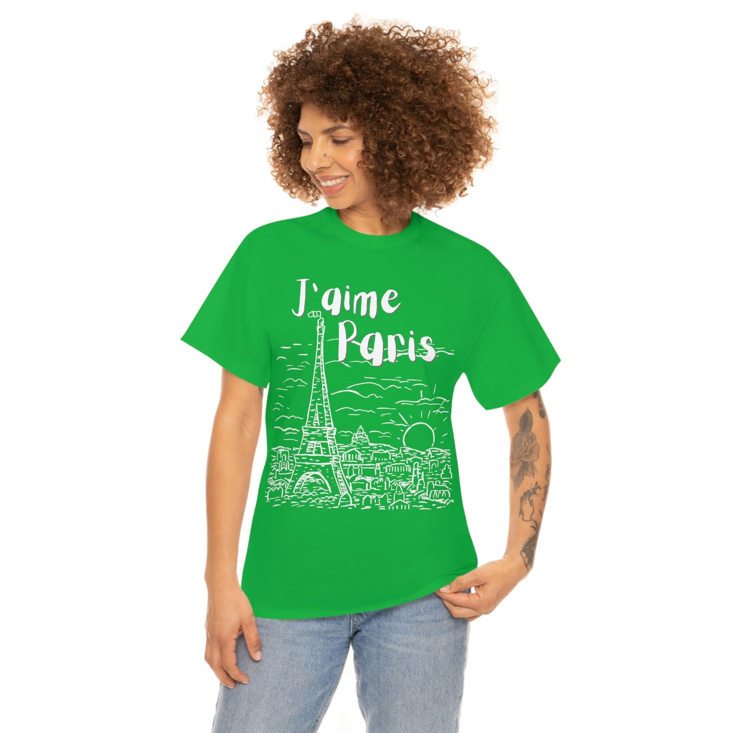 J'aime Paris Short Sleeve Tee | Unisex Heavy Cotton T-Shirt | Playera de Algodón | I love Paris T-shirt