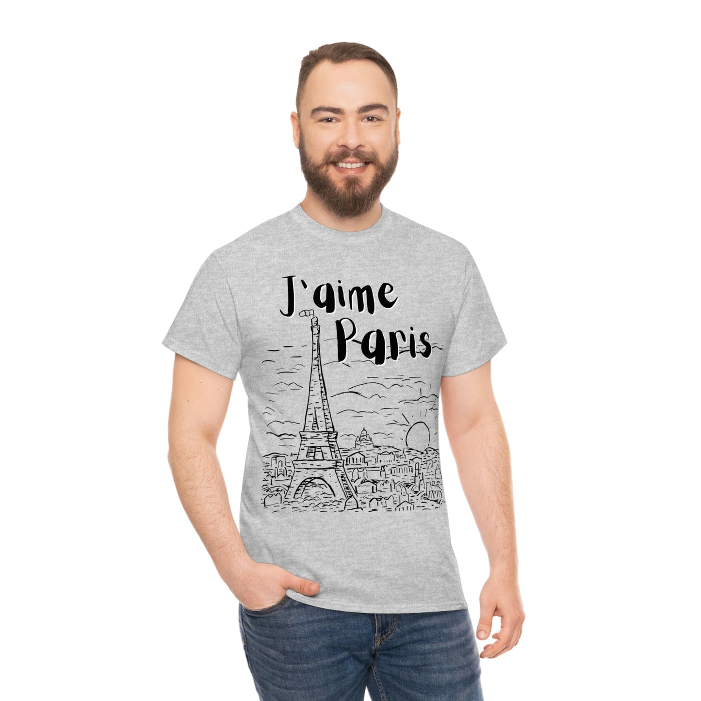 J'aime Paris Short Sleeve Tee | Unisex Heavy Cotton T-Shirt | Playera de Algodón | I love Paris T-shirt