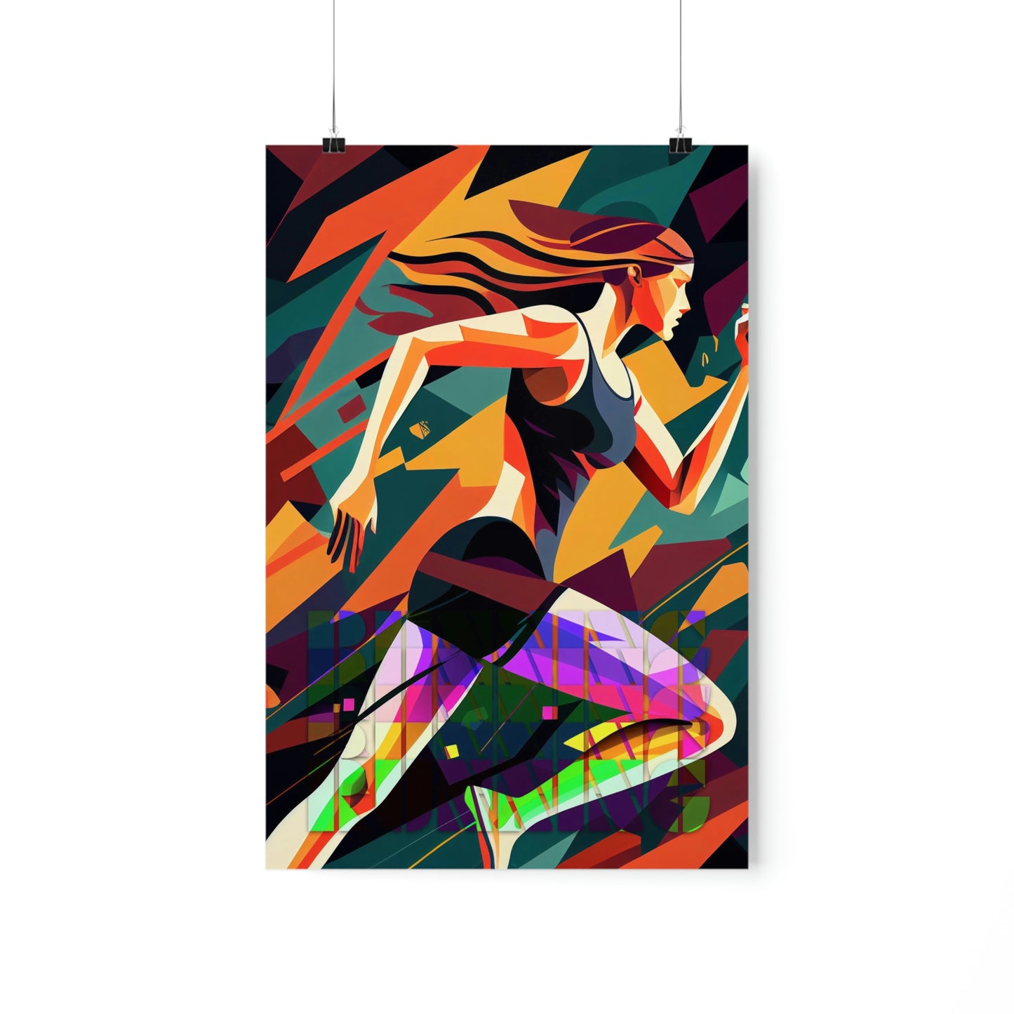 Running Premium Matte Posters | Abstract Runner Poster | Home and Business Posters