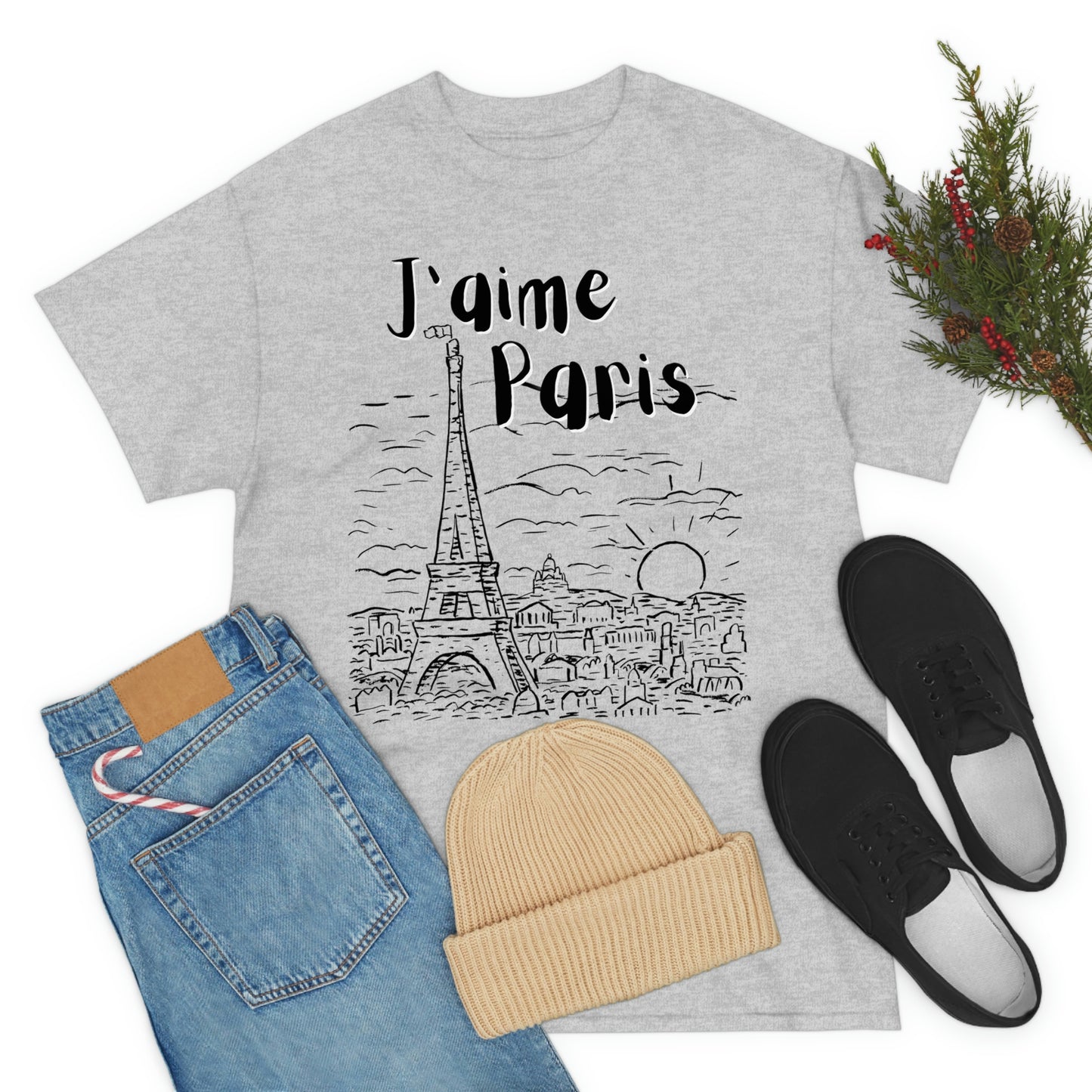 J'aime Paris Short Sleeve Tee | Unisex Heavy Cotton T-Shirt | Playera de Algodón | I love Paris T-shirt