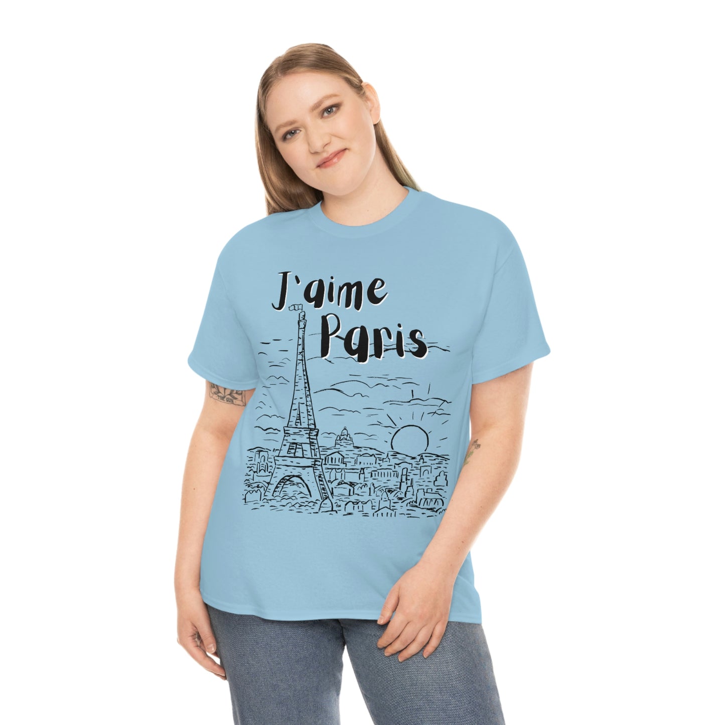 J'aime Paris Short Sleeve Tee | Unisex Heavy Cotton T-Shirt | Playera de Algodón | I love Paris T-shirt