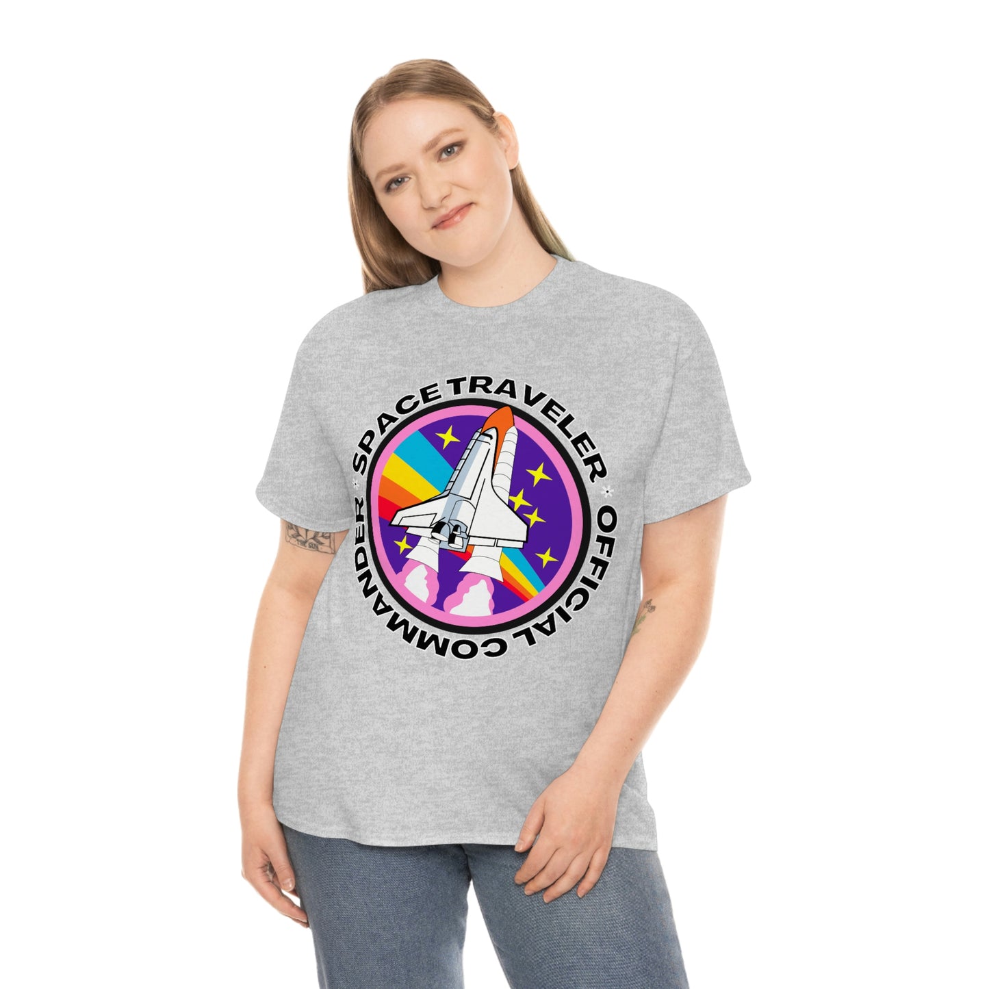 Space Traveler Commander Short Sleeve Tee | Unisex Heavy Cotton T-Shirt | Playera de Algodón | Rocketship T-shirt