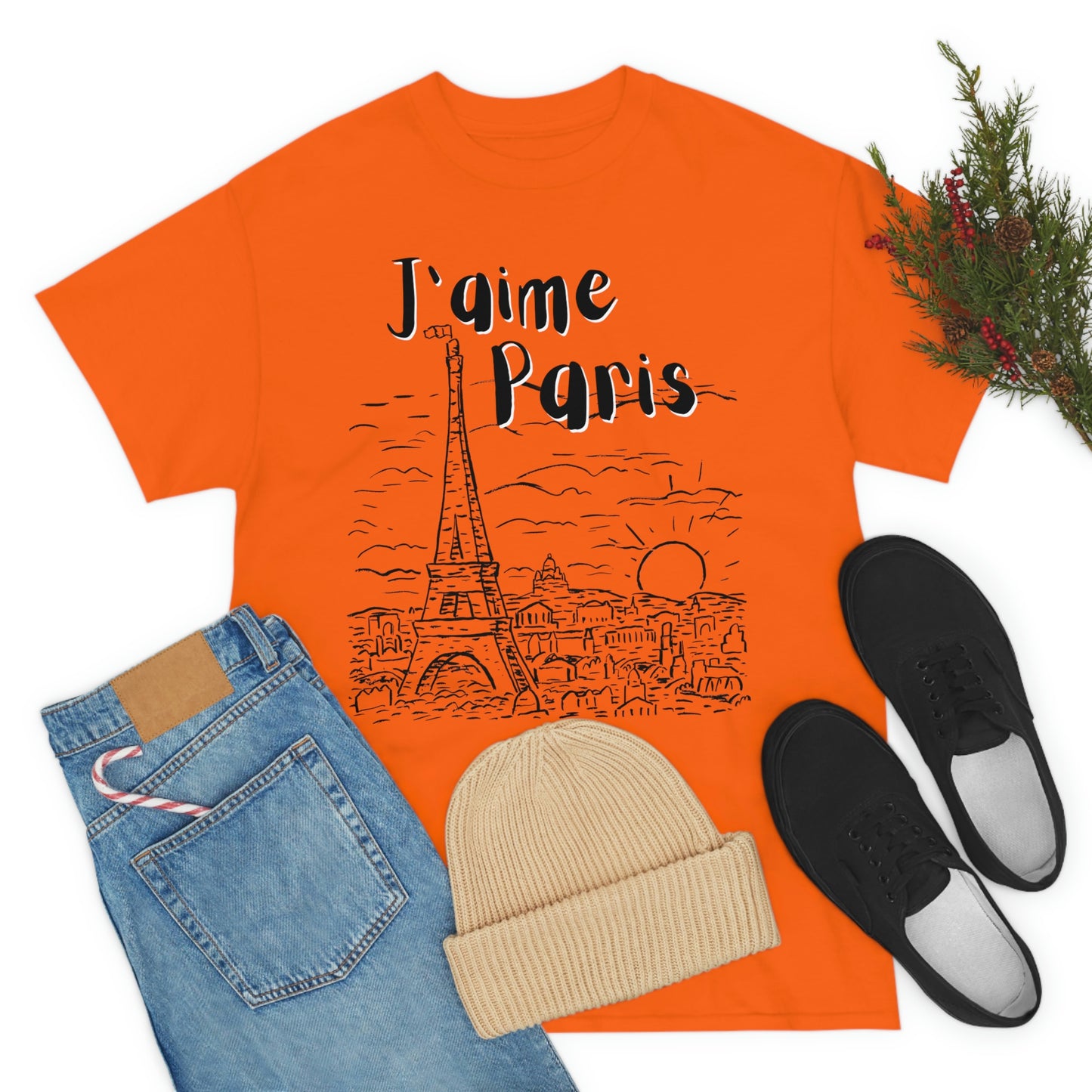 J'aime Paris Short Sleeve Tee | Unisex Heavy Cotton T-Shirt | Playera de Algodón | I love Paris T-shirt