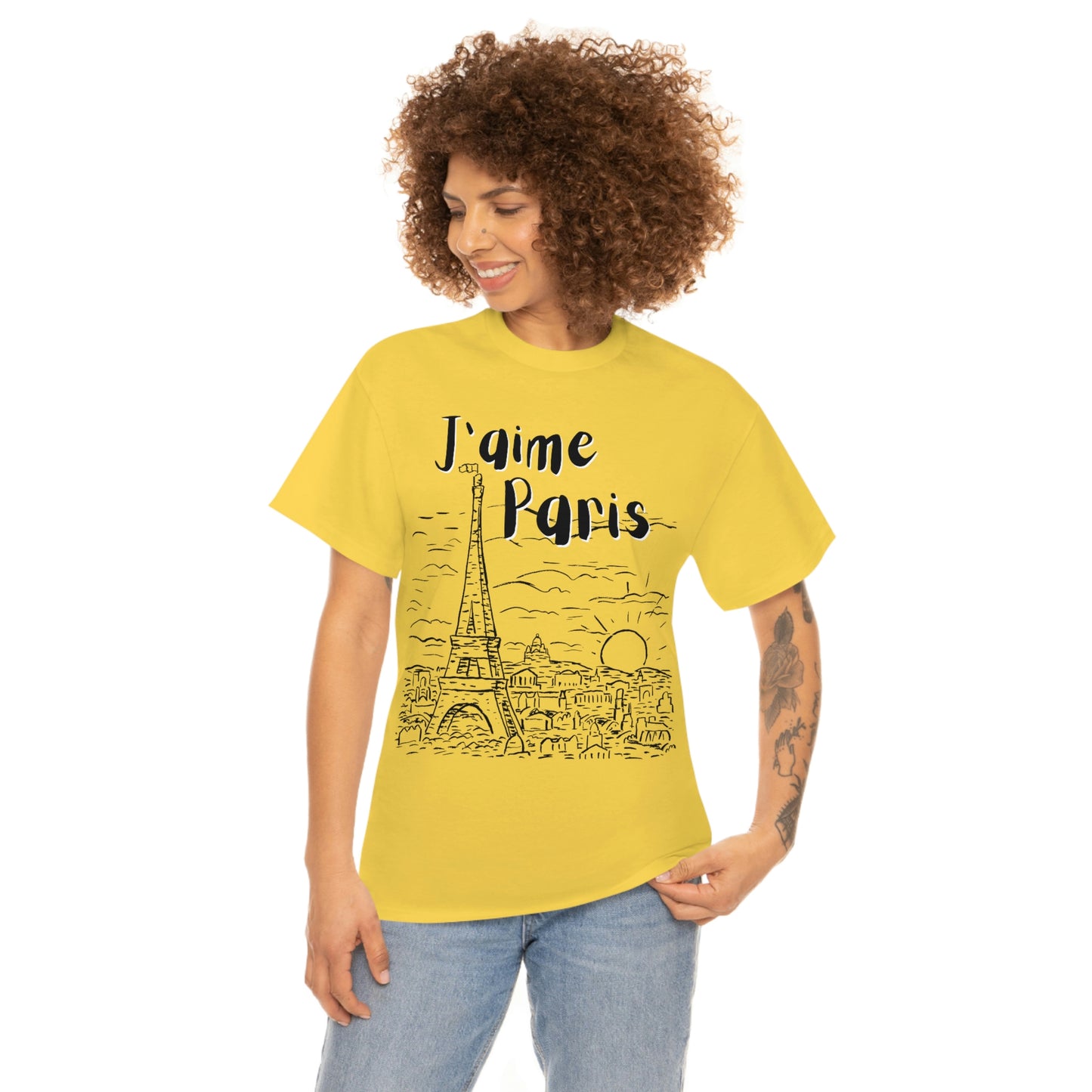 J'aime Paris Short Sleeve Tee | Unisex Heavy Cotton T-Shirt | Playera de Algodón | I love Paris T-shirt