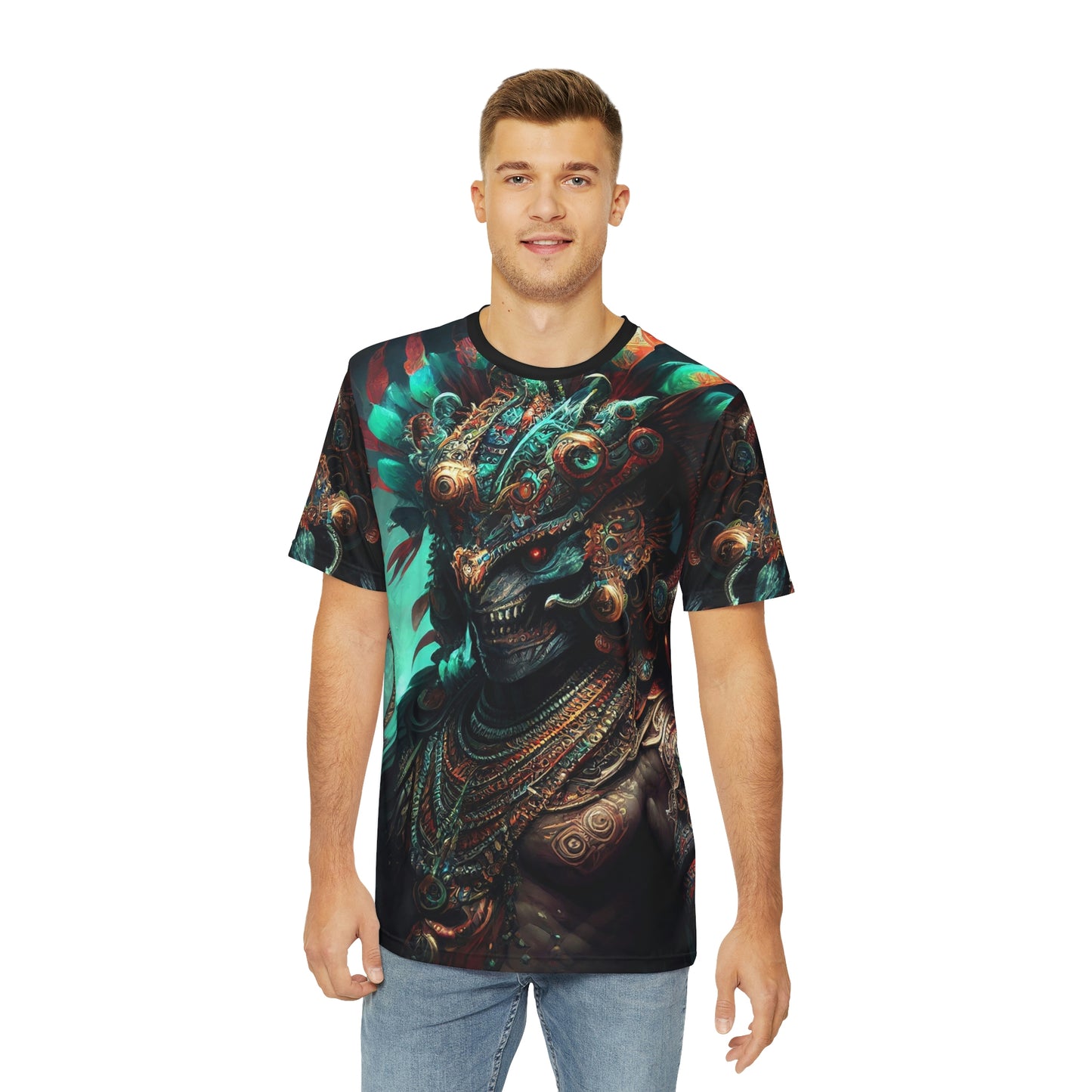 Aztec God Quetzalcoatl T-Shirt | Men's Printed Polyester Tee | Short Sleeve T-Shirt for Man